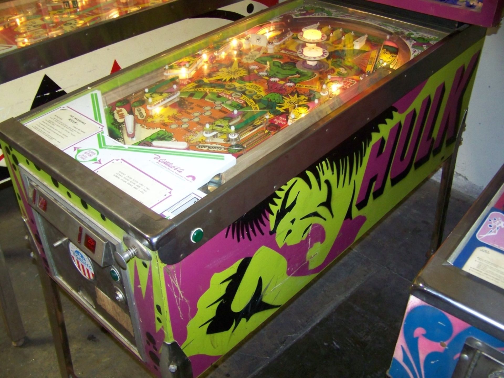 MARVEL'S THE INCREDIBLE HULK PINBALL MACHINE 1979 - Image 6 of 9