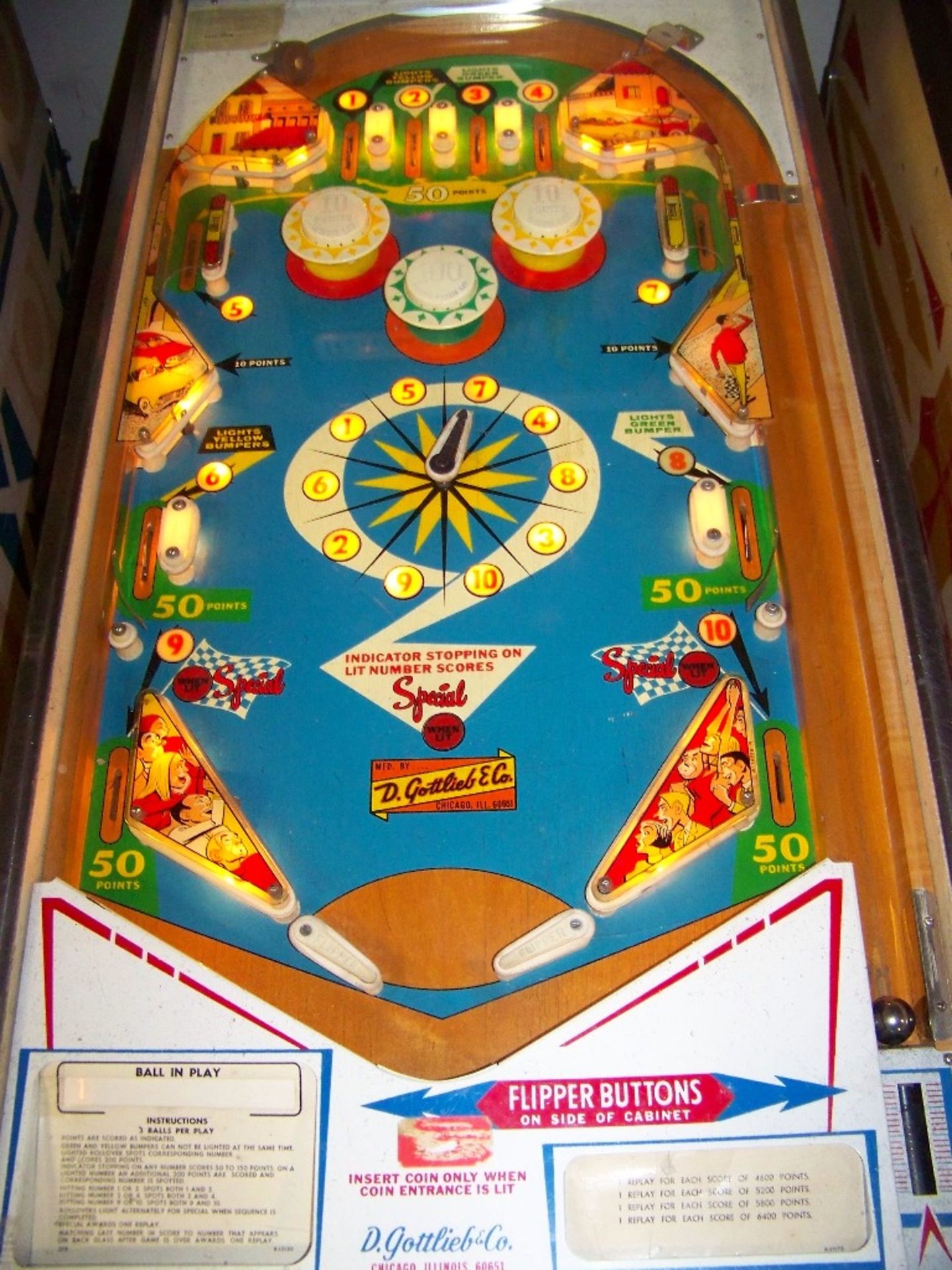 ROAD RACE PINBALL MACHINE 1969 GOTTLIEB WEDGE - Image 4 of 7