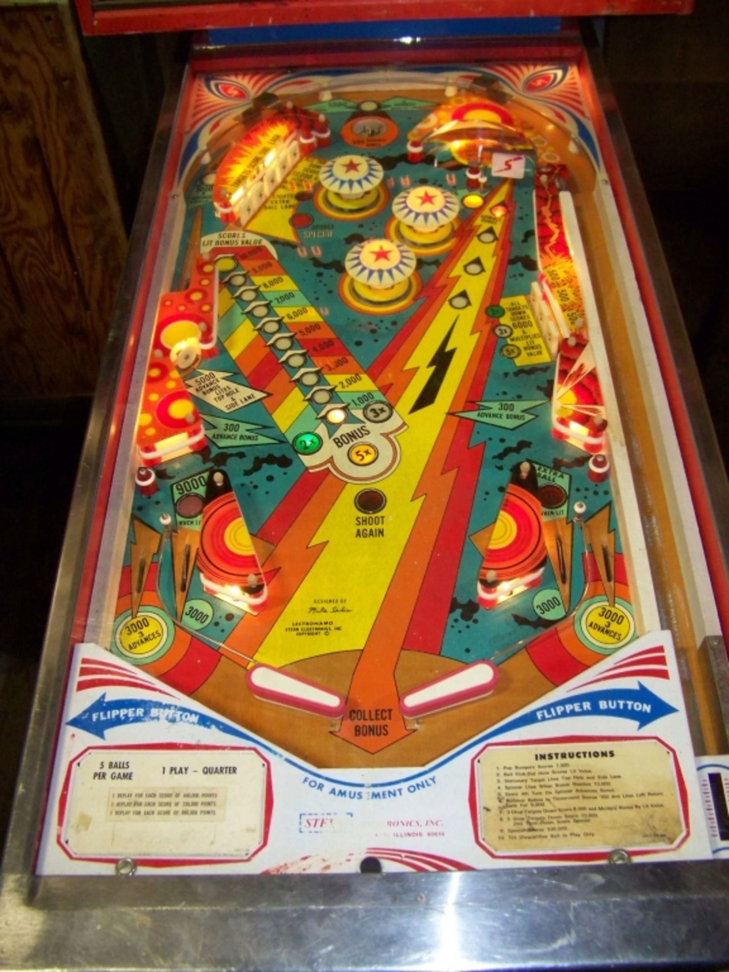 LECTRONAMO PINBALL MACHINE 1978 STERN INC. - Image 5 of 10