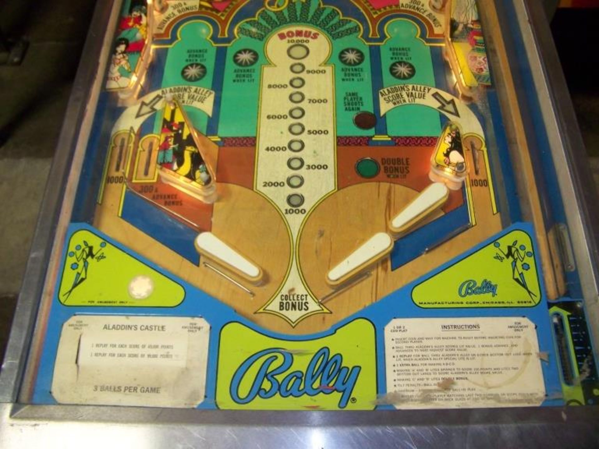 ALADDINS CASTLE PINBALL MACHINE 1976 BALLY - Image 10 of 11