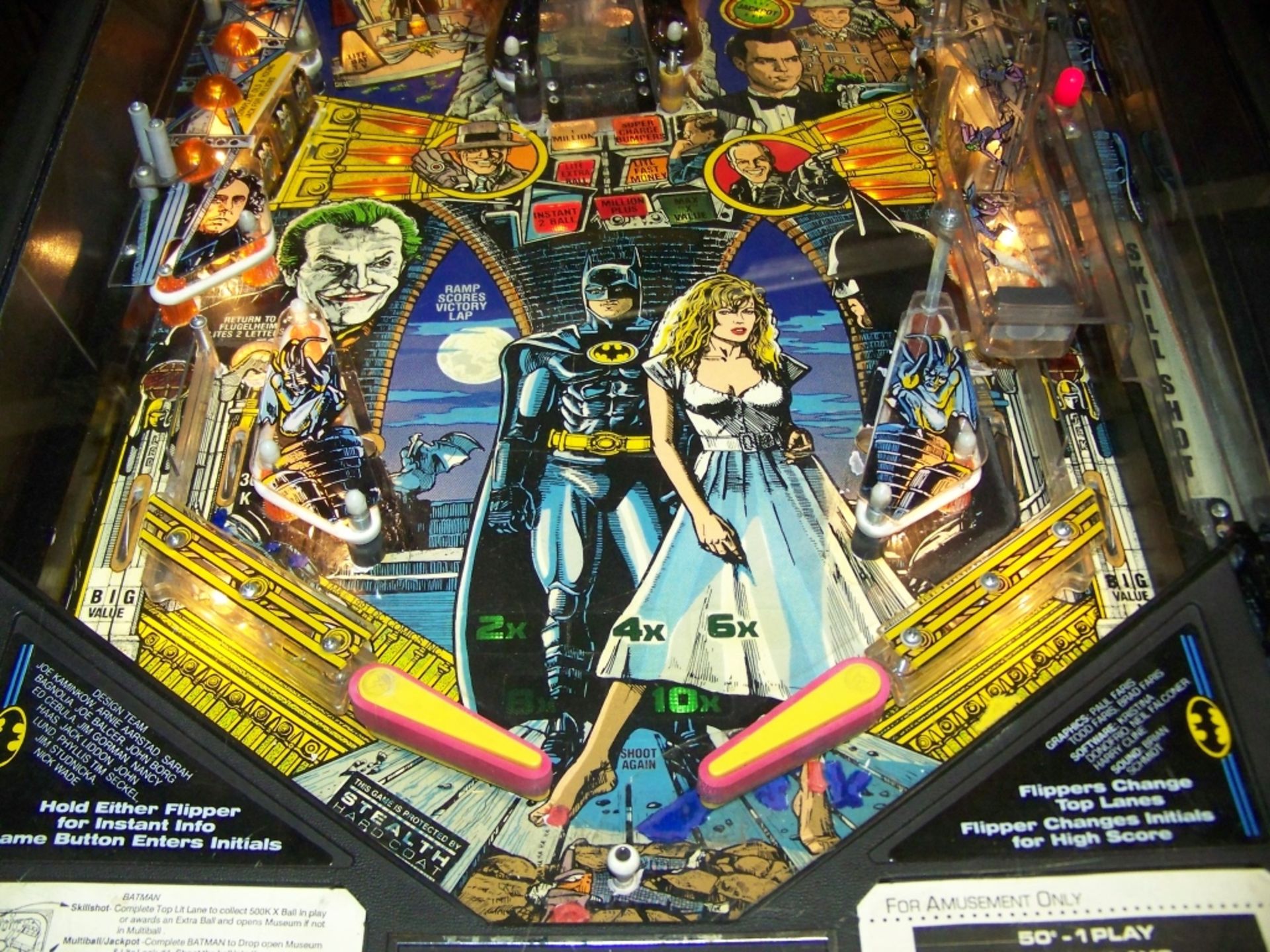 BATMAN PINBALL MACHINE W / TOPPER1991 DATA EAST - Image 4 of 13