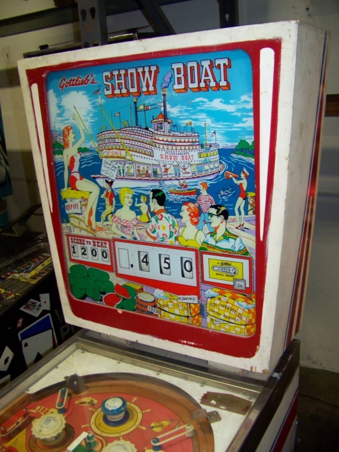 SHOW BOAT WEDGE HEAD PINBALL 1961 GOTTLIEB - Image 8 of 9