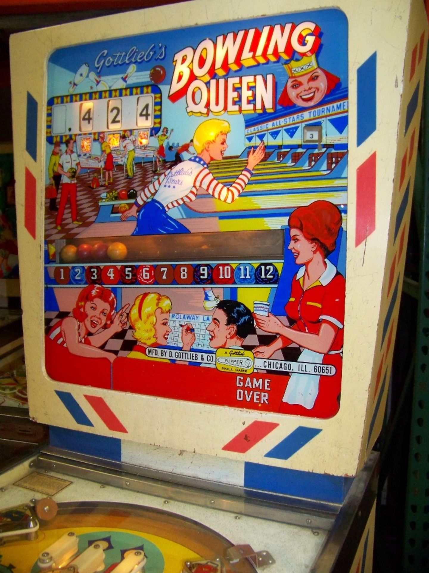 BOWLING QUEEN PINBALL MACHINE 1964 GOTTLIEB - Image 3 of 8