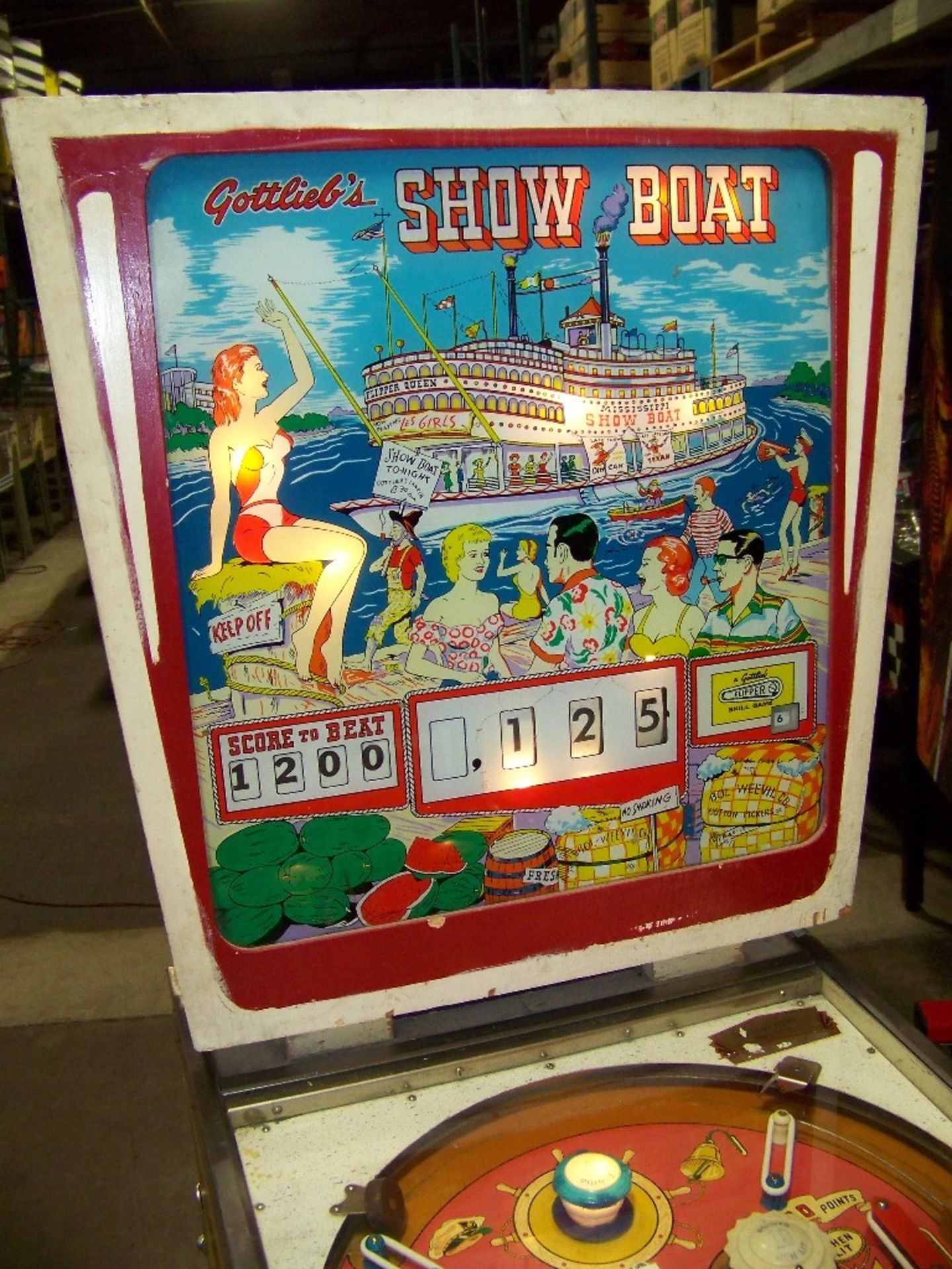 SHOW BOAT WEDGE HEAD PINBALL 1961 GOTTLIEB - Image 4 of 9