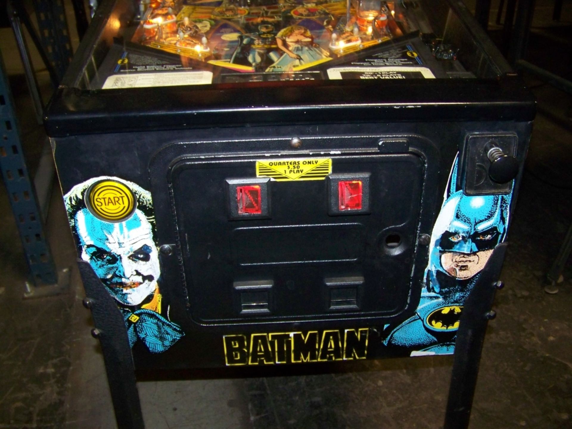 BATMAN PINBALL MACHINE W / TOPPER1991 DATA EAST - Image 9 of 13