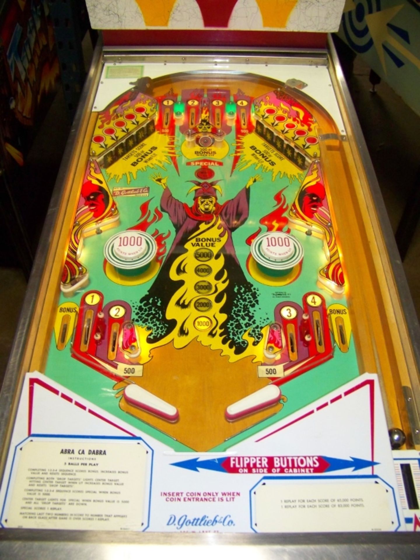 ABRA CA DABRA PINBALL MACHINE 1975 GOTTLIEB - Image 6 of 15