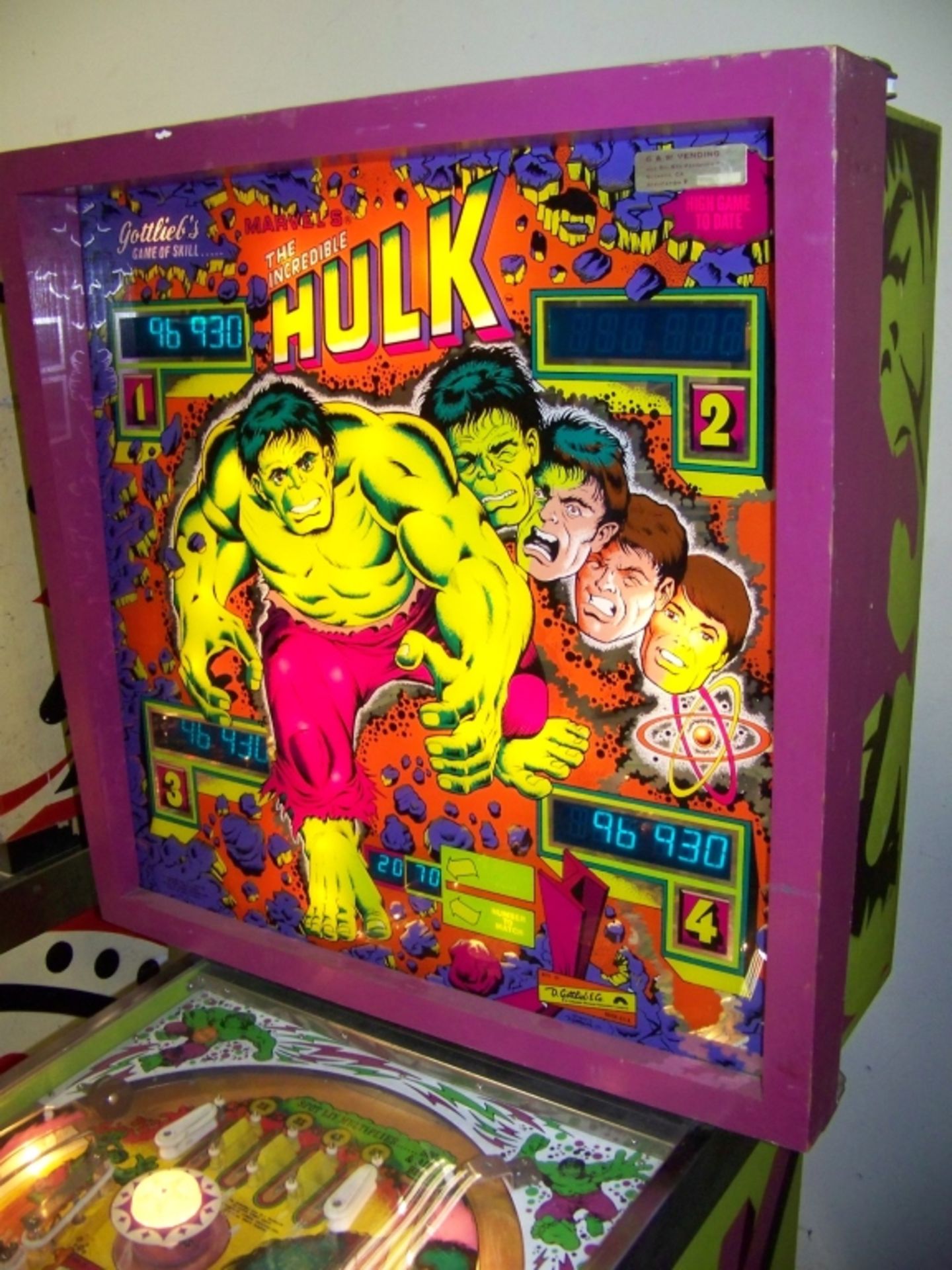 MARVEL'S THE INCREDIBLE HULK PINBALL MACHINE 1979 - Image 5 of 9