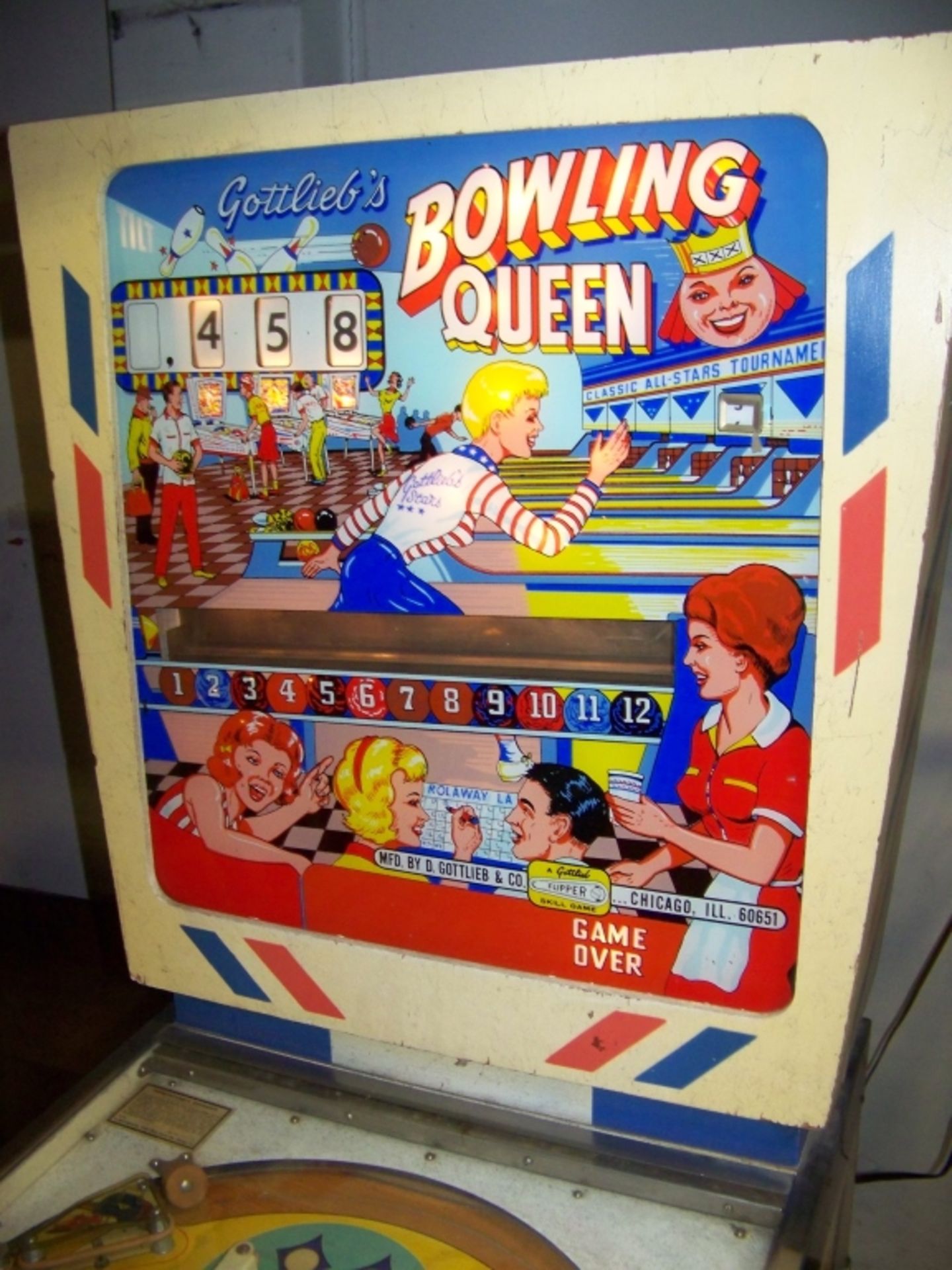 BOWLING QUEEN PINBALL MACHINE 1964 GOTTLIEB - Image 5 of 8