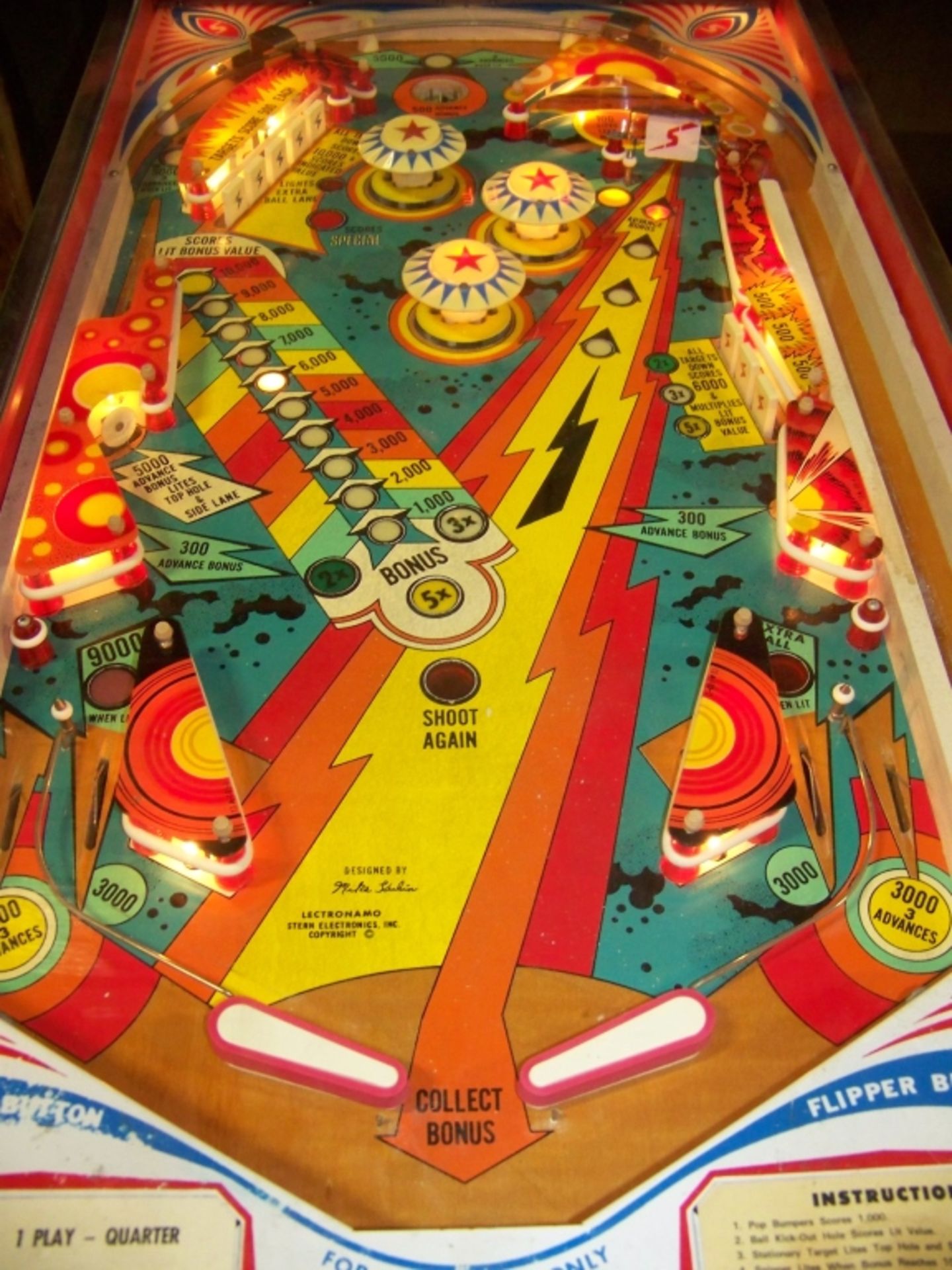 LECTRONAMO PINBALL MACHINE 1978 STERN INC. - Image 9 of 10