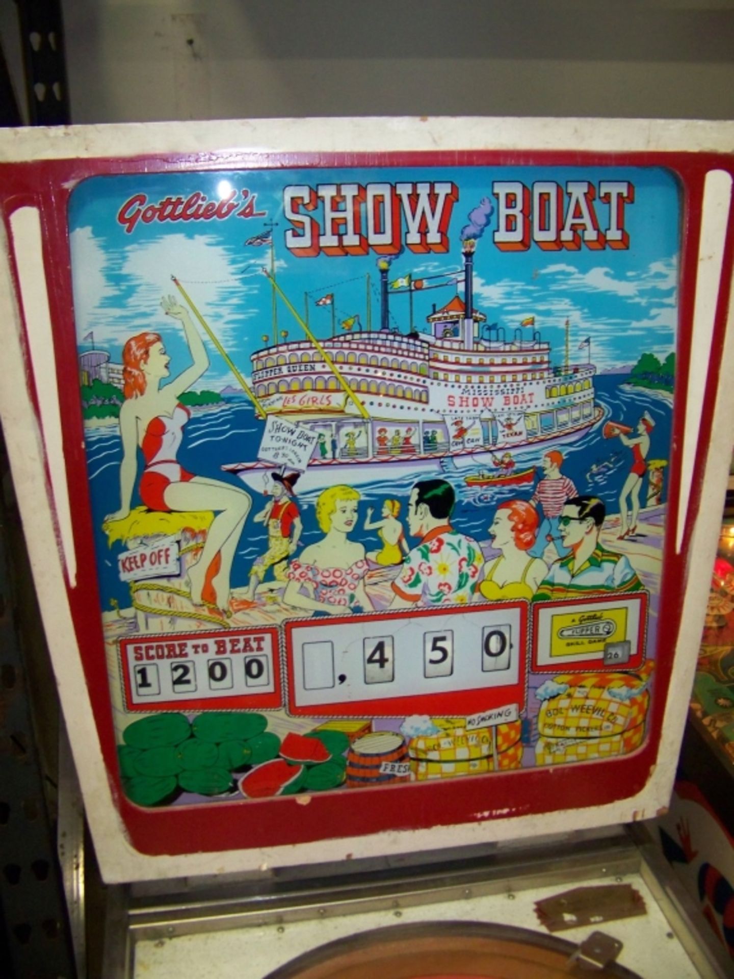 SHOW BOAT WEDGE HEAD PINBALL 1961 GOTTLIEB - Image 7 of 9