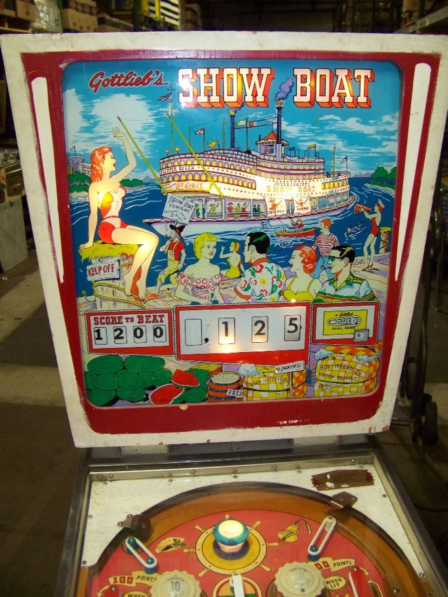 SHOW BOAT WEDGE HEAD PINBALL 1961 GOTTLIEB - Image 3 of 9