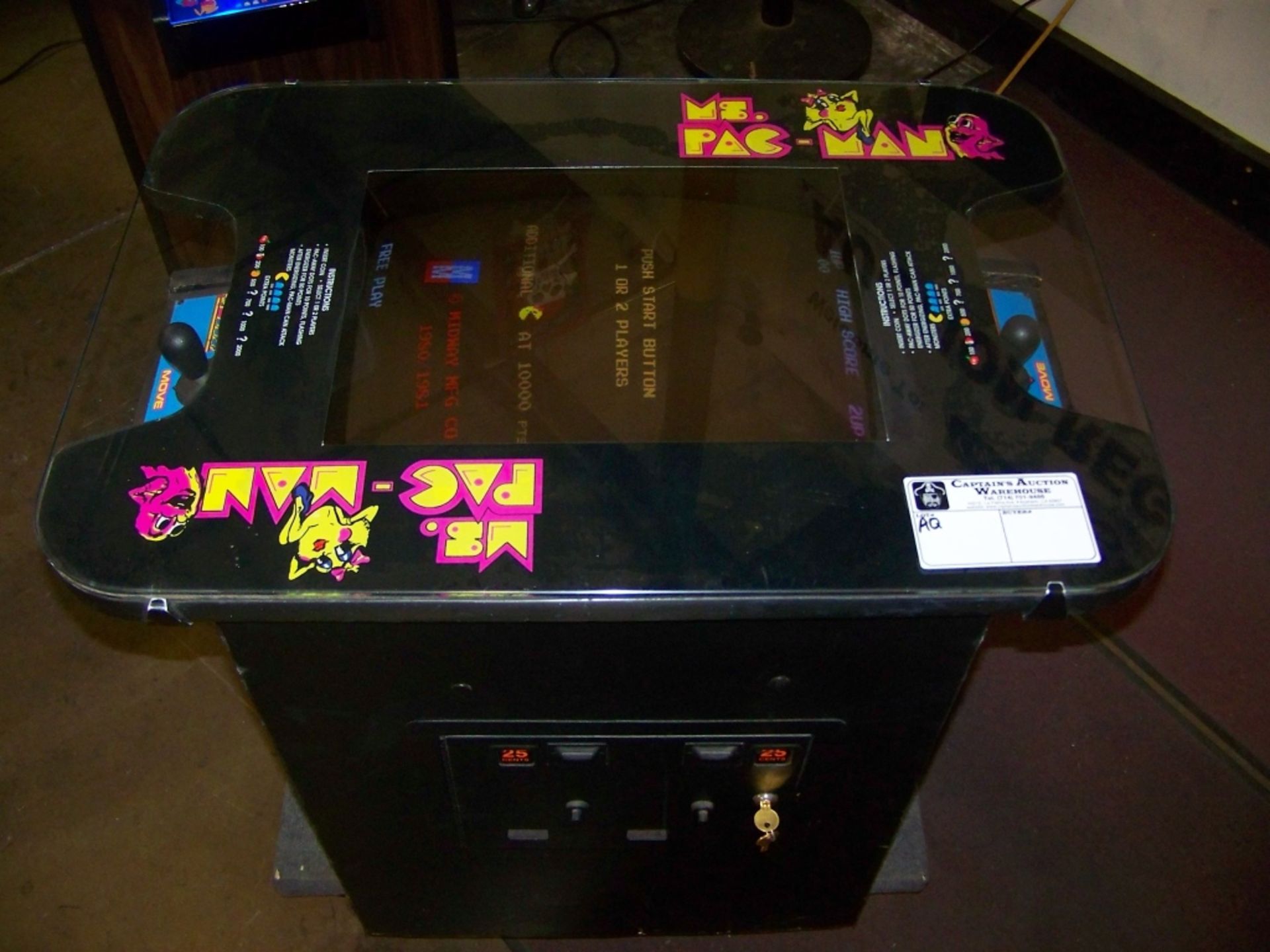 MS PACMAN COCKTAIL TABLE ARCADE GAME  AQ