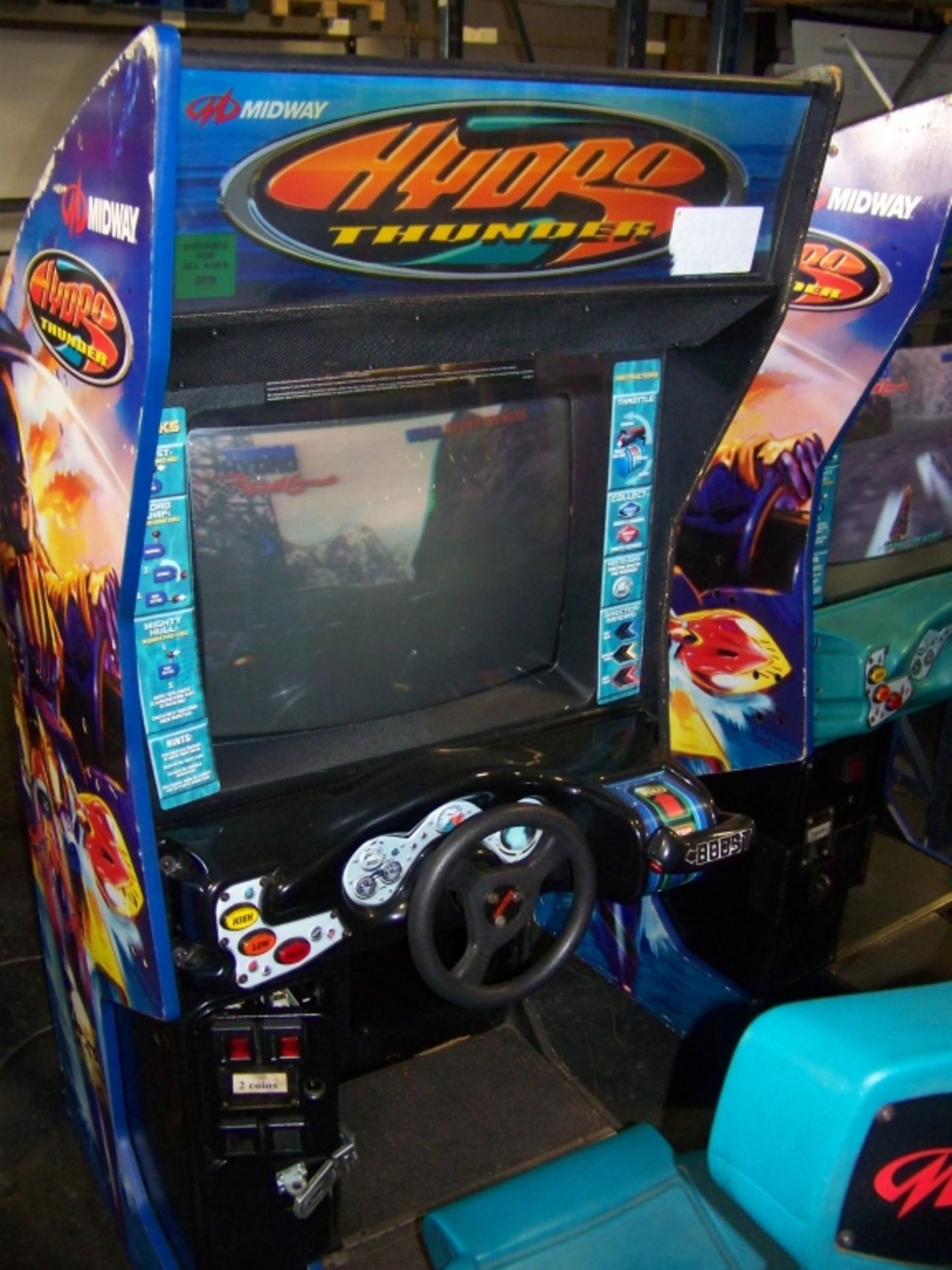 HYDRO THUNDER SITDOWN DRIVER ARCADE GAME  BLK  OM - Image 3 of 3