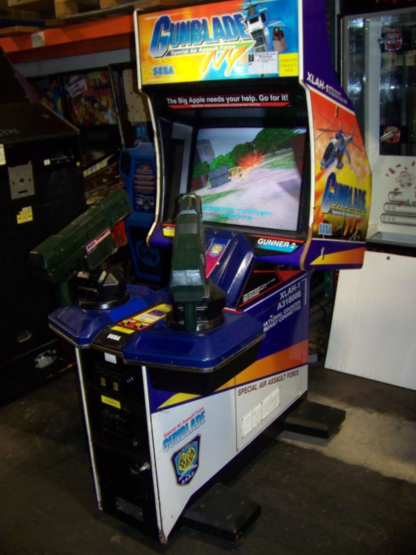 GUNBLADE NY SEGA SHOOTER ARCADE GAME