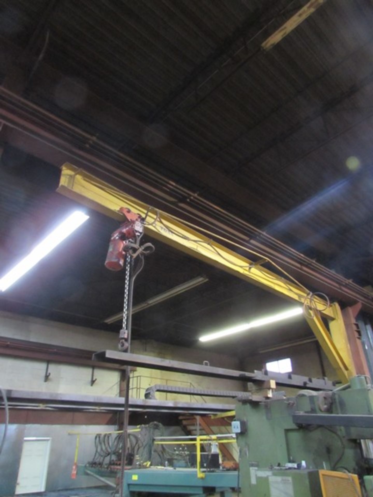 Jib crane c/w 2 ton electric chain hoist