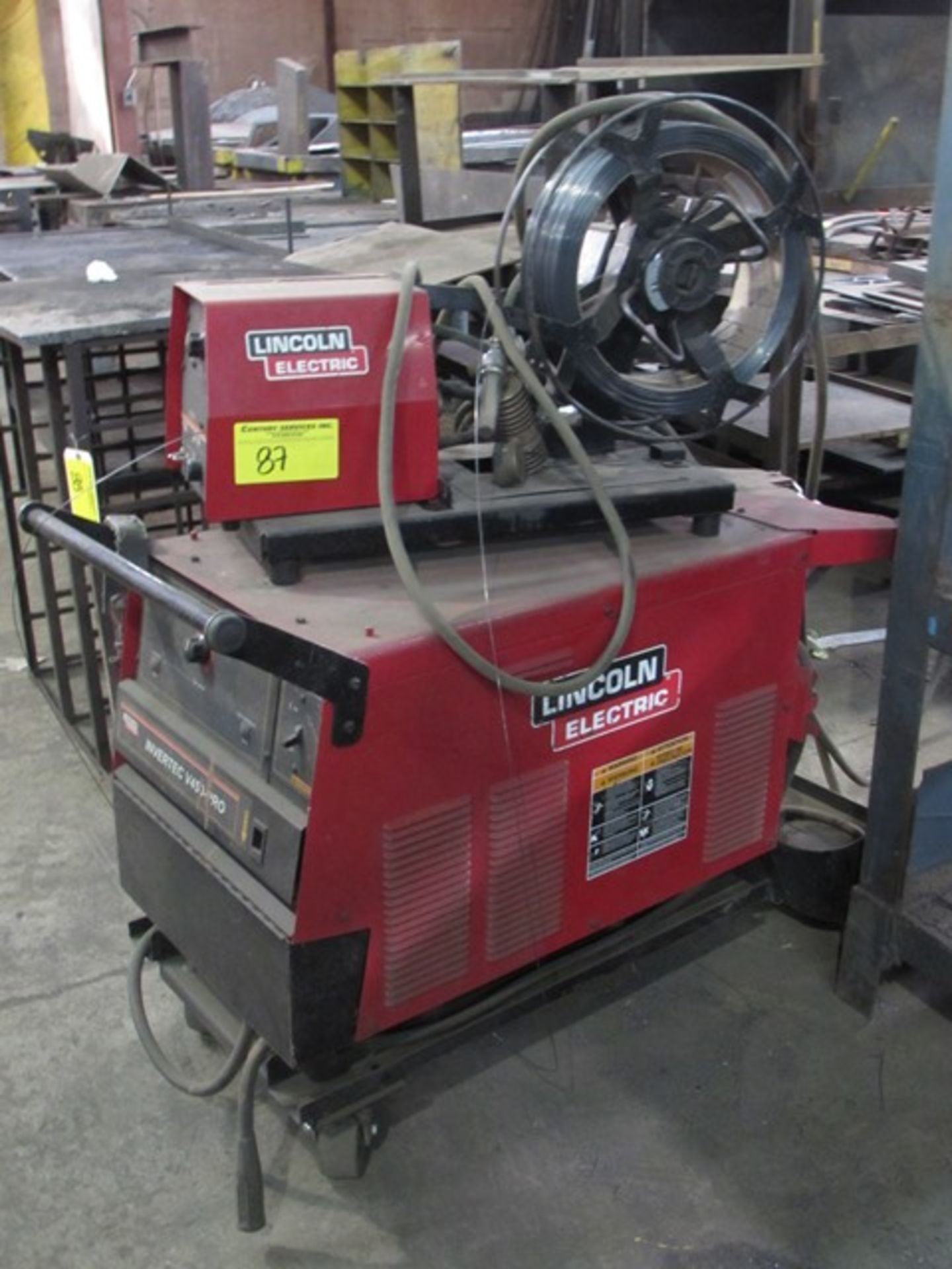 Lincoln Electric Invertec V450-Pro mig welder c/w LF-74 feeder S/N - U1081103271