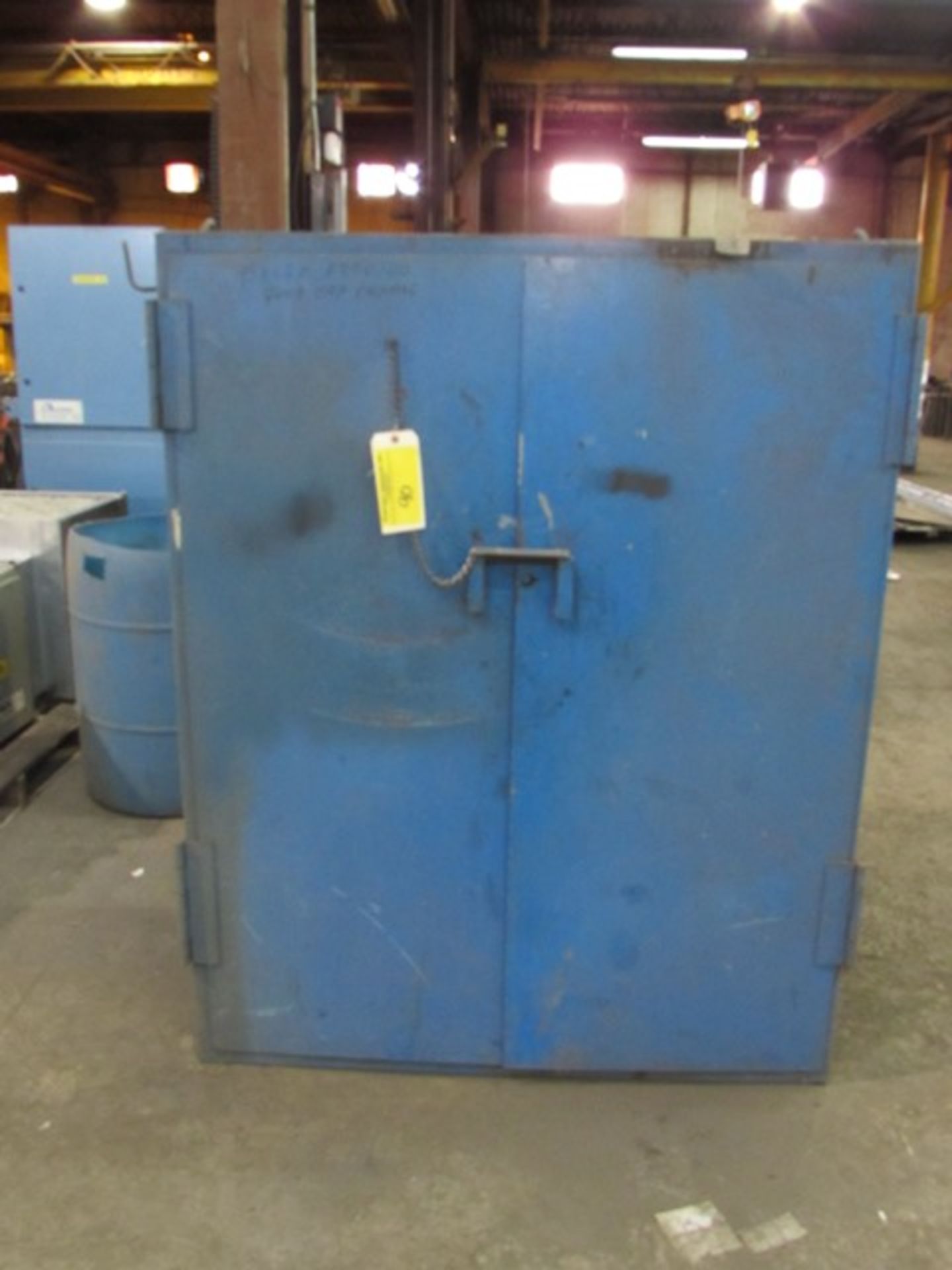 Blue metal 2-door storage cabinet