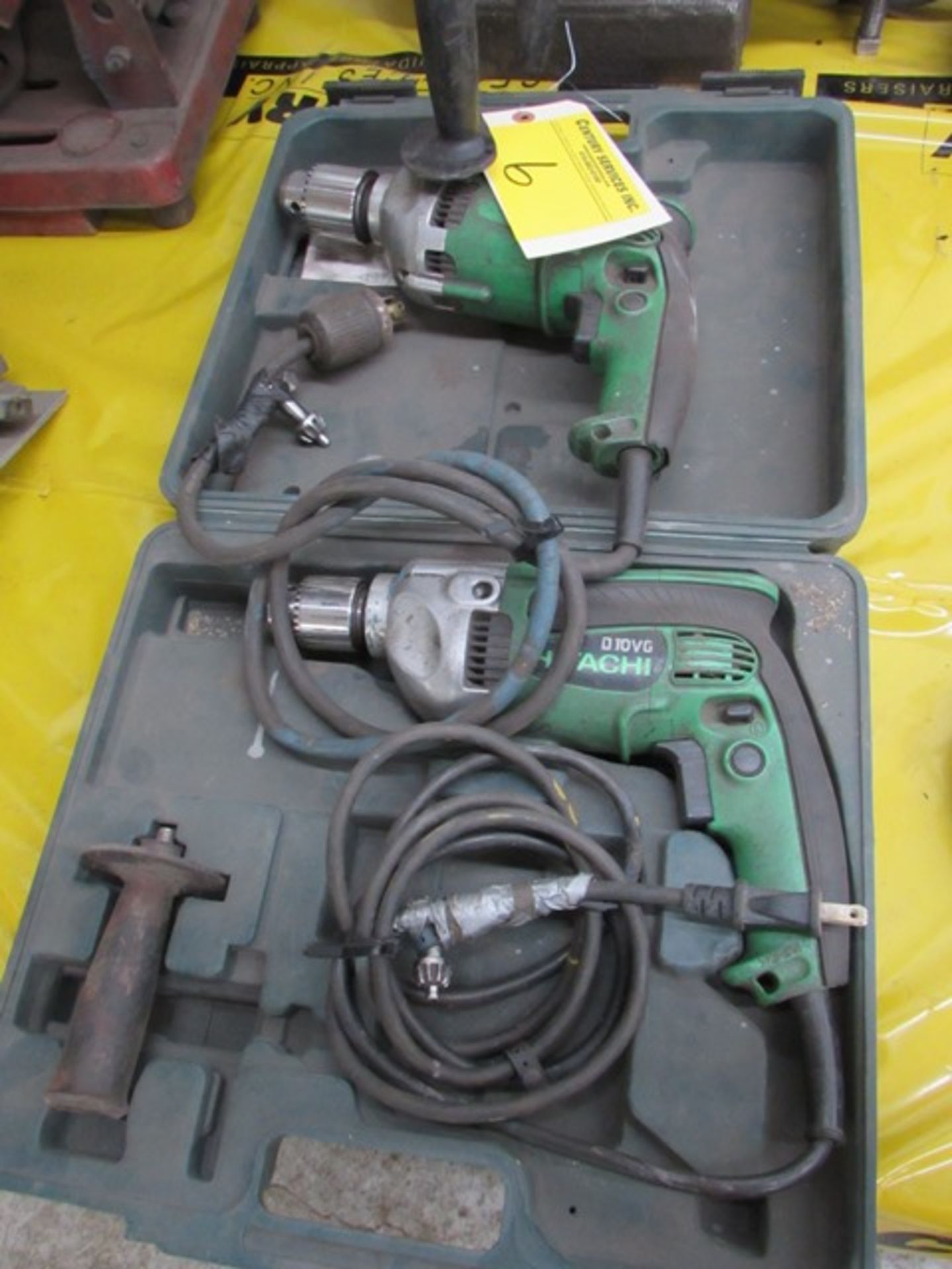 Lot 2-Hitachi DV-10VG electric drills c/w 1 case