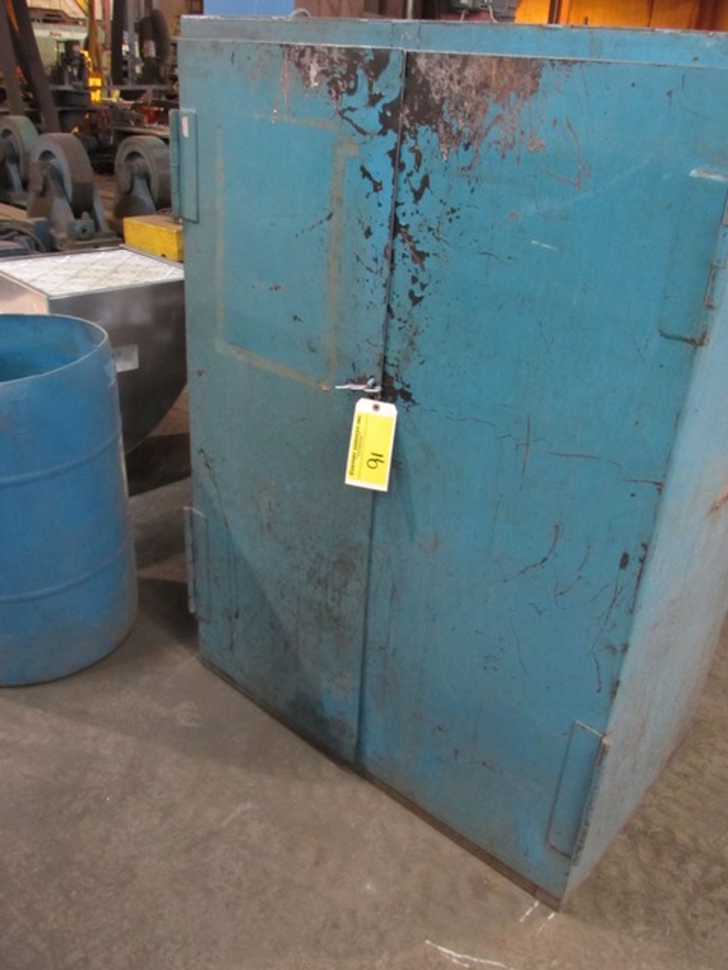 Blue metal 2-door storage cabinet