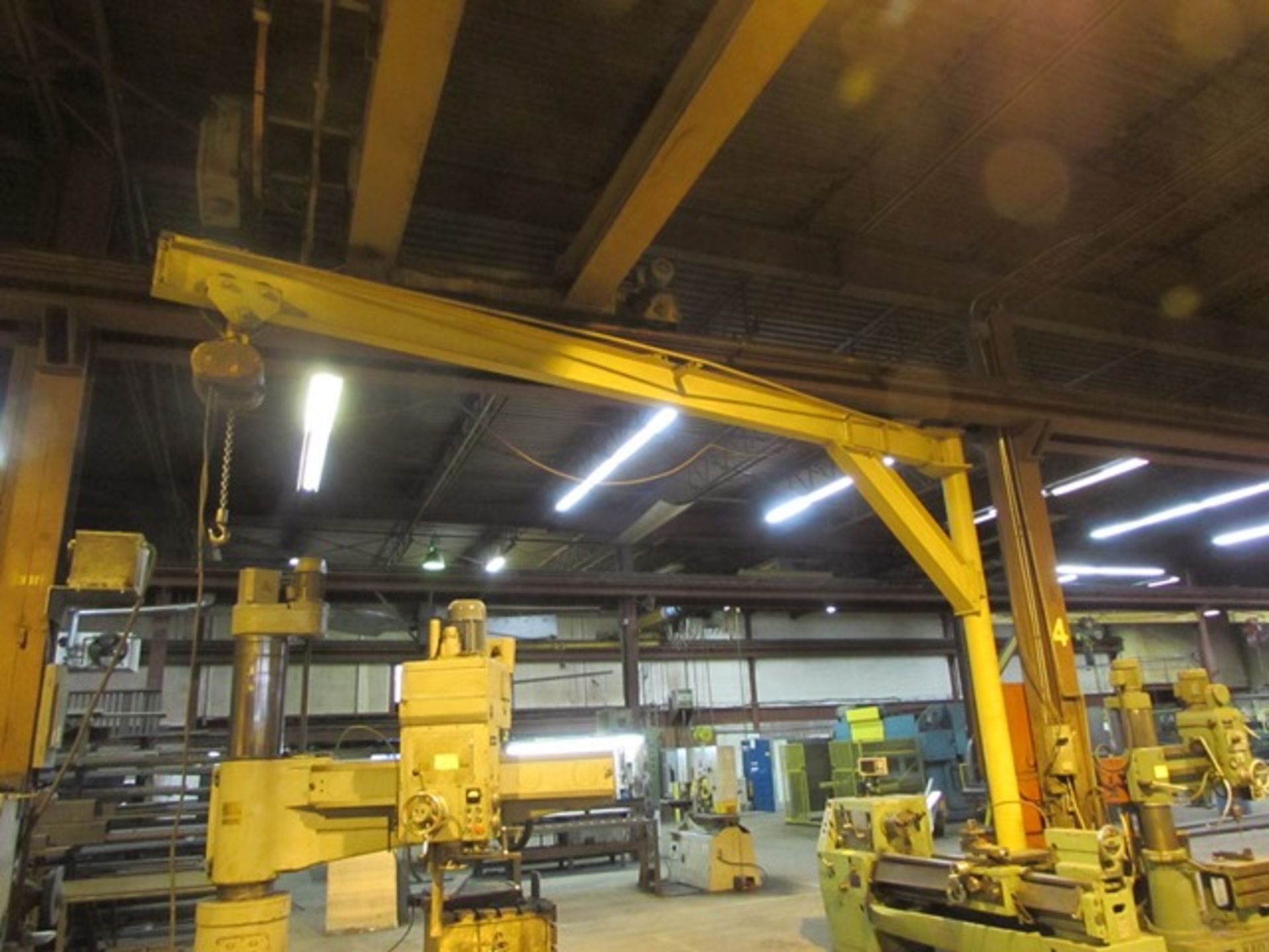 Jib crane c/w CM 2 ton electric chain hoist