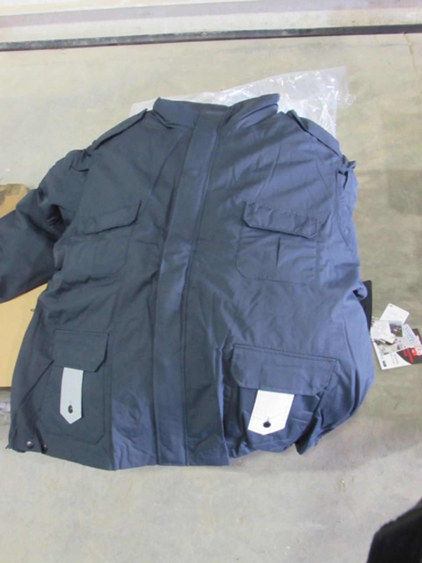 Lot brand new navy blue winter jackets c/w removable liner, 3M reflective stripe  (approx 5pcs)