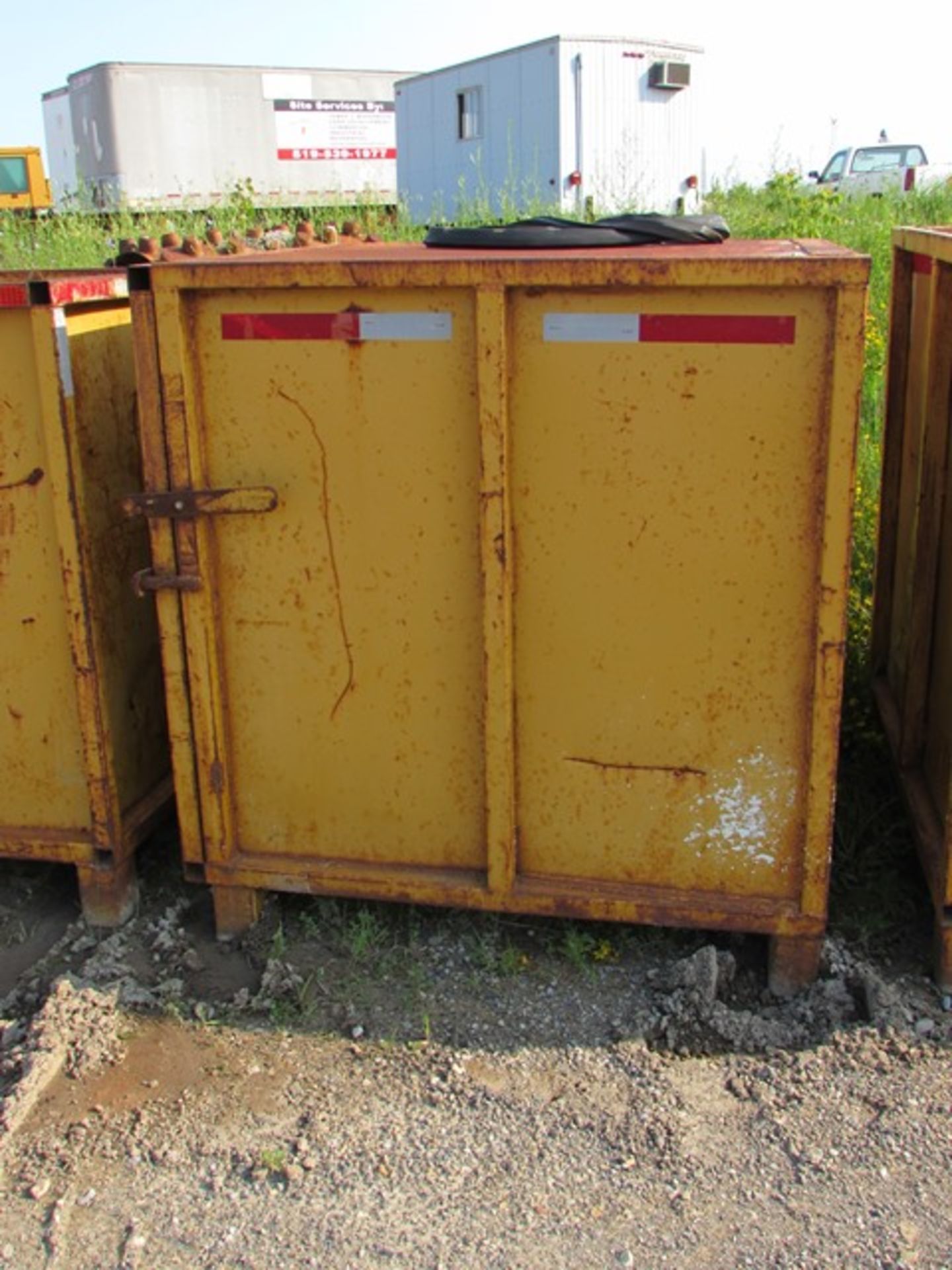 4' x 5' Metal storage bin c/w contents