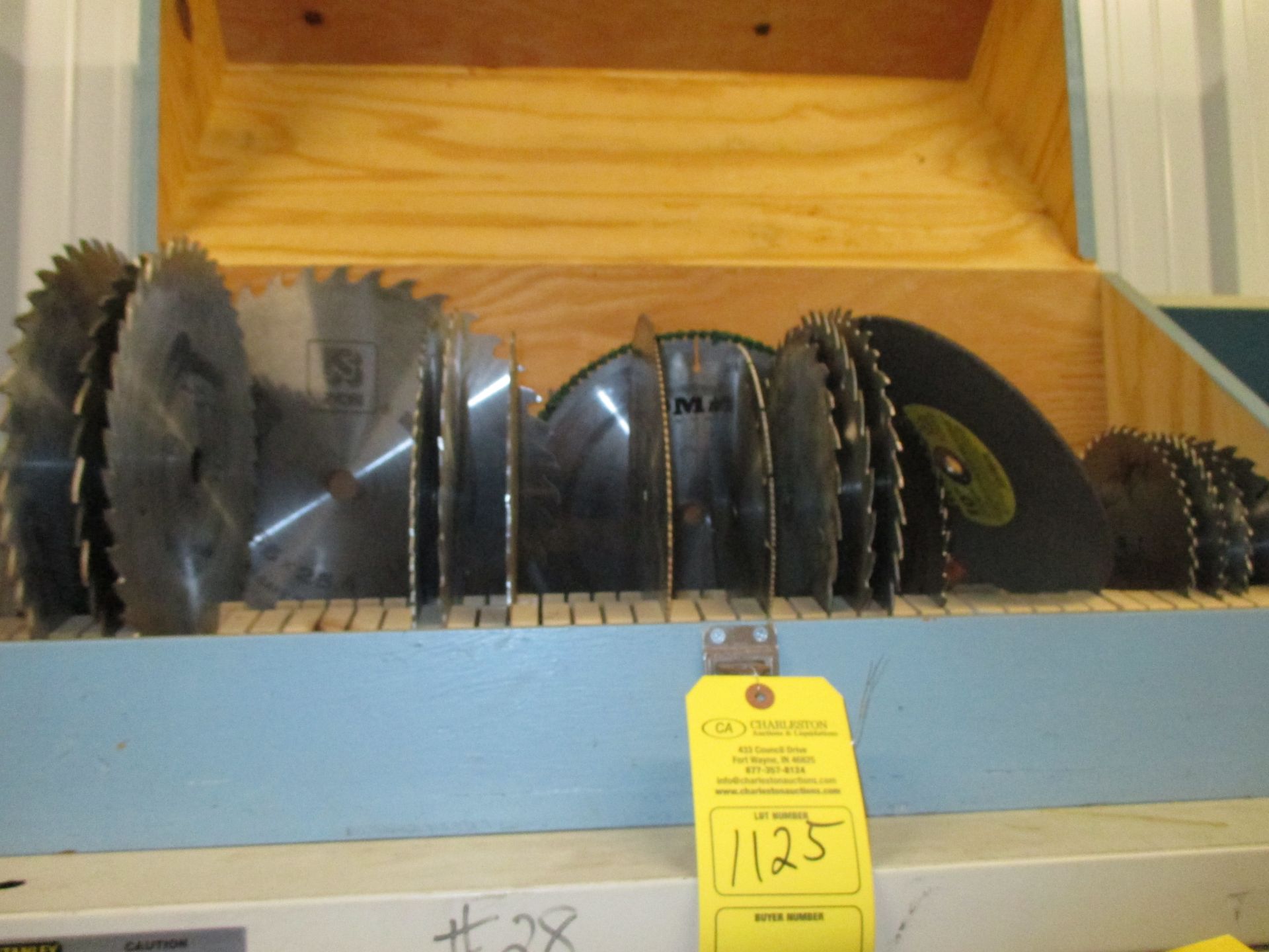 PALLET OF VARIOUS SAW BLADES & CASE 1320 Production Road, Fort Wayne, IN 46808