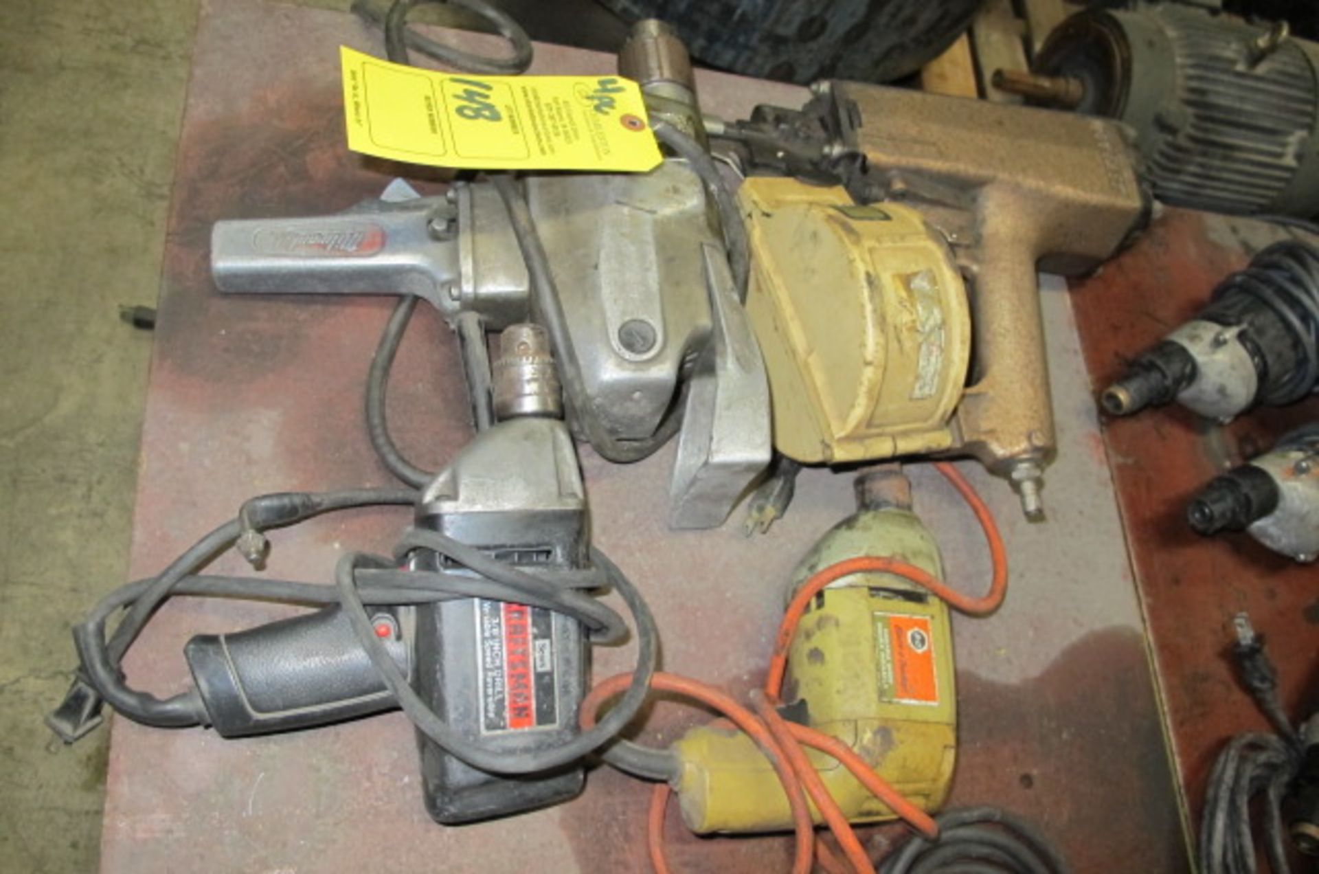 (3) ASSORTED DRILLS; DUO FAST COIL NAILER 7493 OH 120, Lyons, Ohio 43523 - all Gaylord plastic