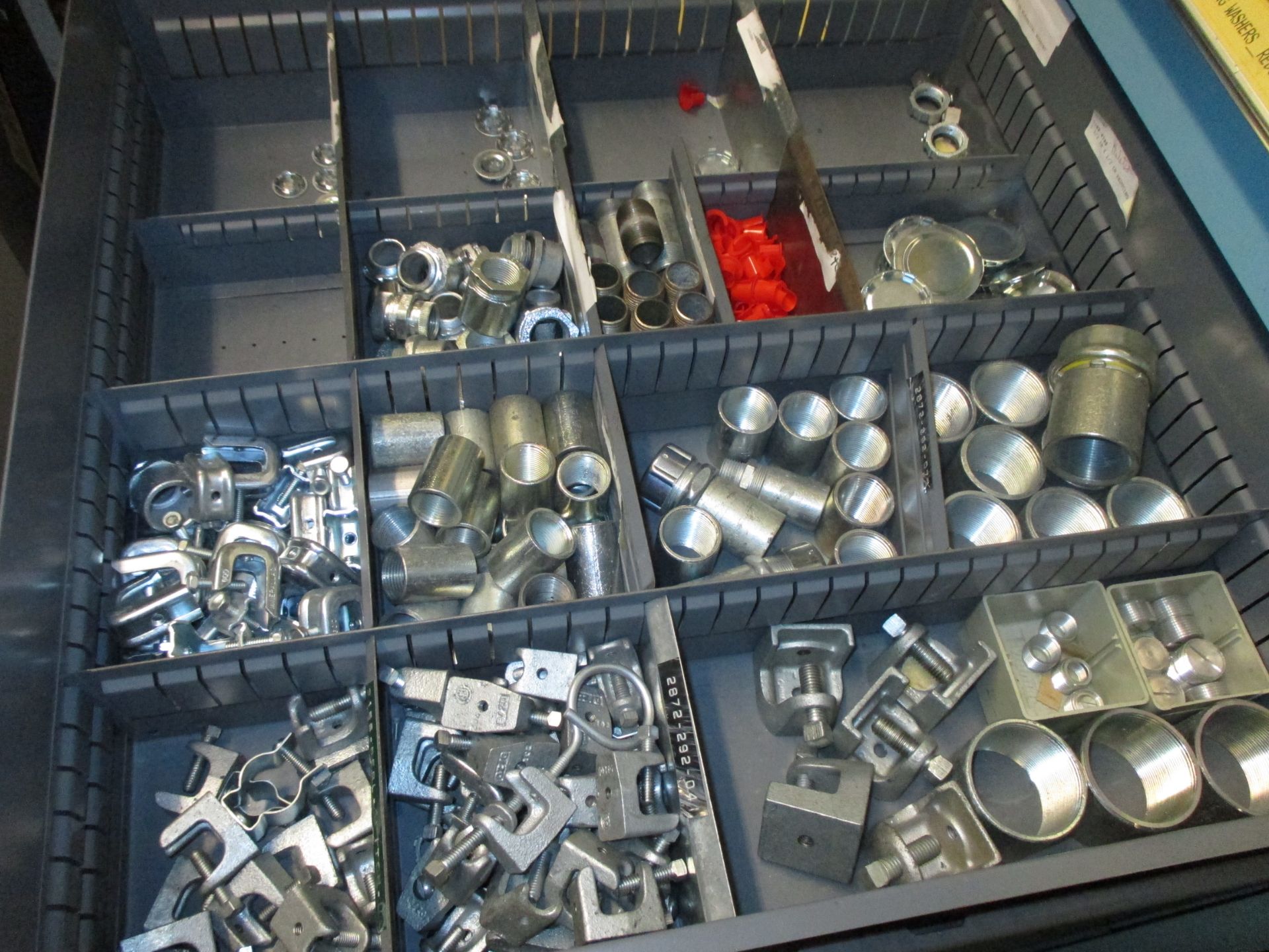 CONTENTS OF CABINET INCLUDING CHASE NIPPLES; BEAM CLAMPS & FITTINGS 1320 Production Road, Fort - Image 3 of 7