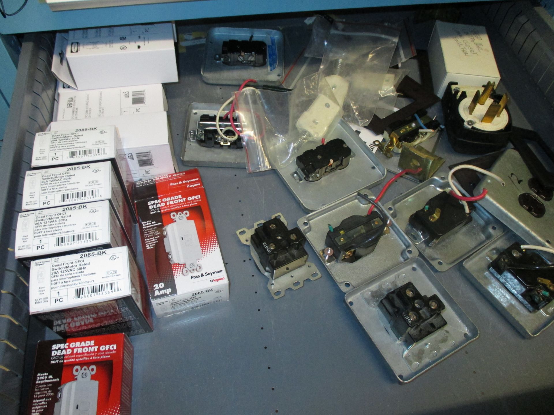 CONTENTS OF CABINET INCLUDING ESD GROUNDING; GFCI RECEPTABLES & OTHER MISC. FITTINGS 1320 Production - Image 3 of 7