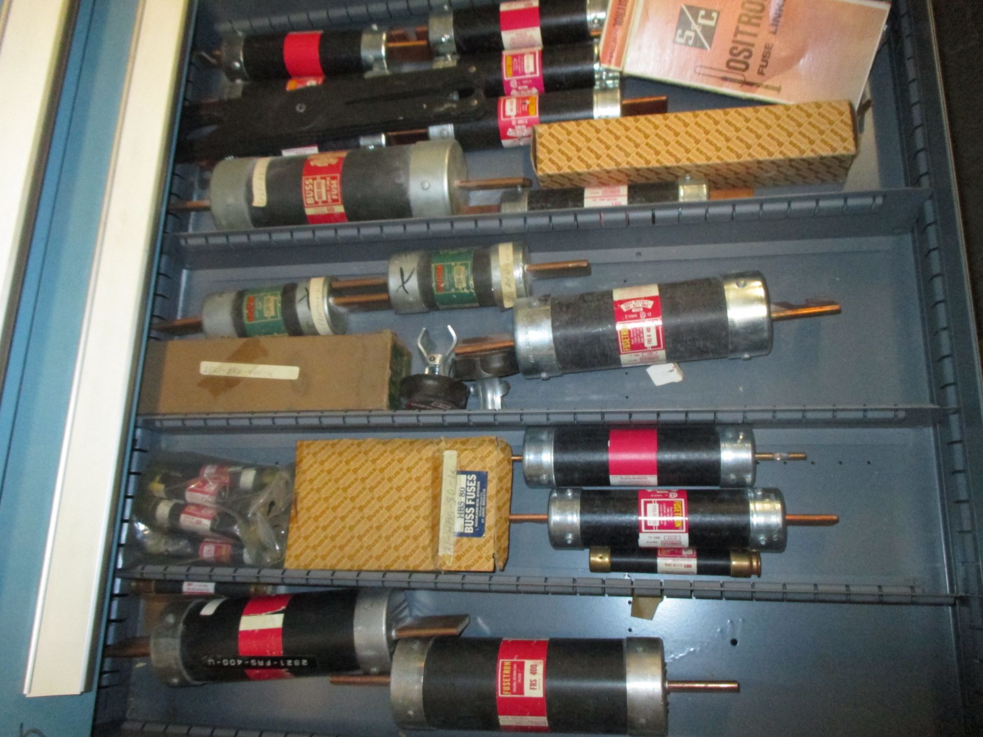 CONTENTS OF CABINET INCLUDING FUSES & EDWARDS PARTS DOOR CLOSERS 1320 Production Road, Fort Wayne, - Image 7 of 8