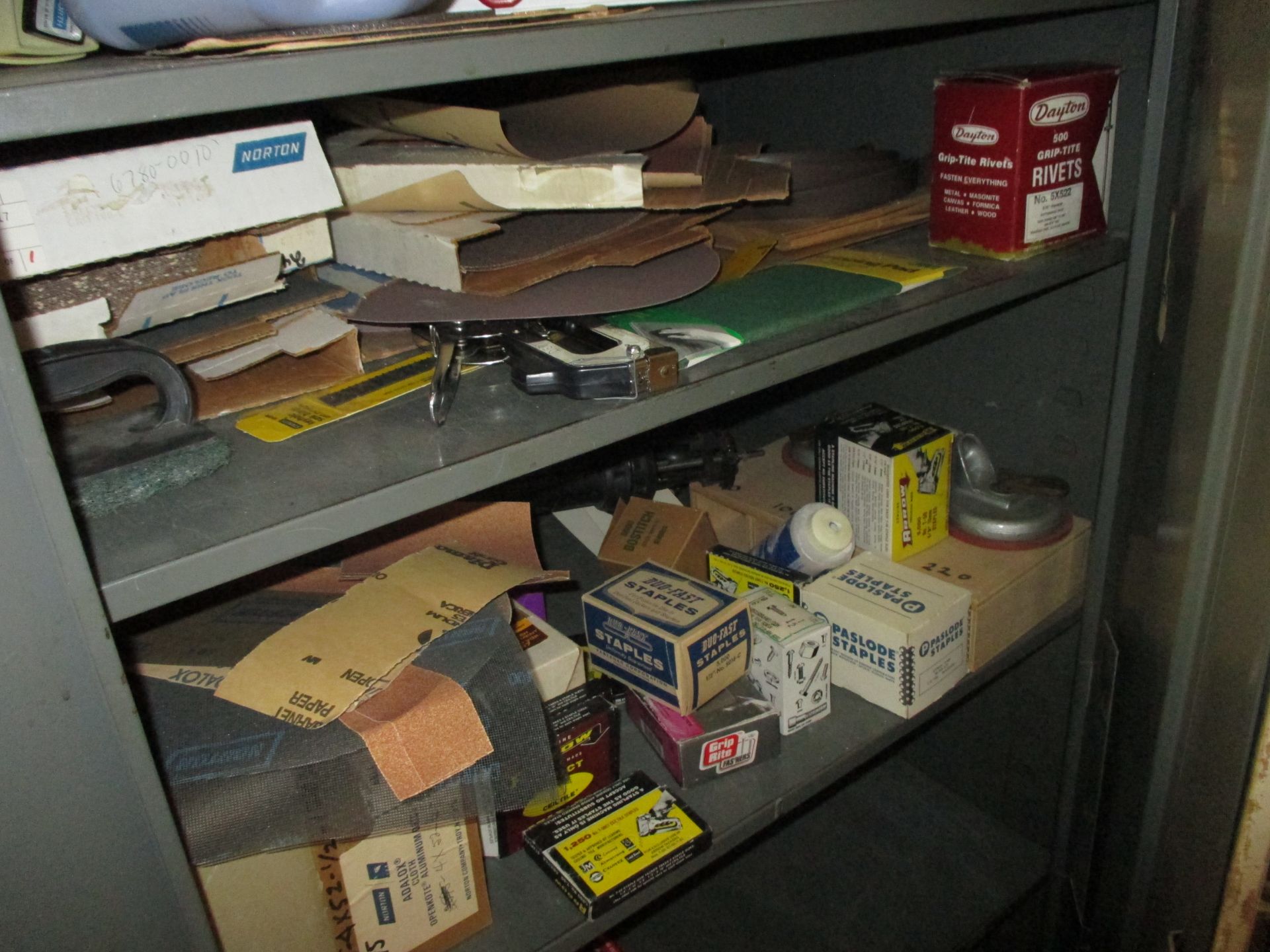 STEEL CABINET & CONTENTS INCLUDING STAPLES; SANDPAPER & LEVEL 1320 Production Road, Fort Wayne, IN - Image 2 of 2