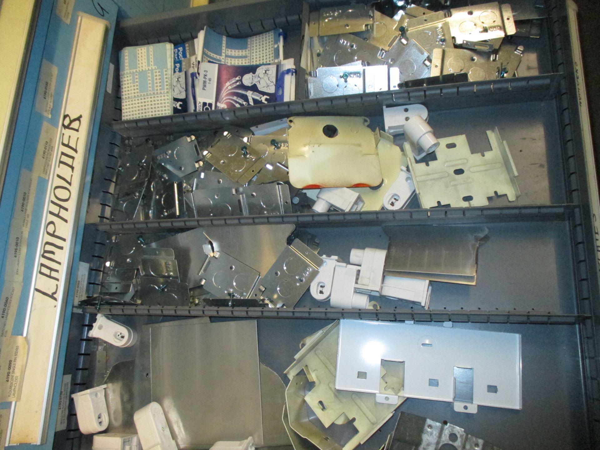 CONTENTS OF CABINET INCLUDING LIGHT BULBS; LAMP HOLDERS & END PLATES 1320 Production Road, Fort - Image 5 of 6