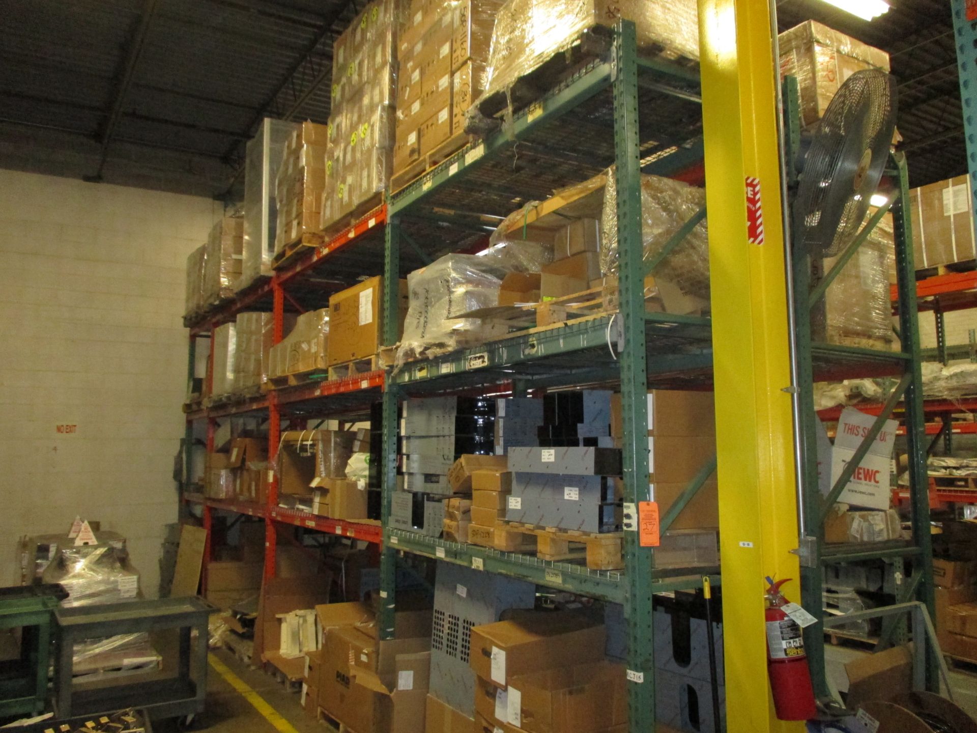 PALLET RACKING; (5) 12' UPRIGHTS X 42" W; (18) 8' CROSSBARS; (6) 4' CROSSBARS (MUST BE REMOVED THE