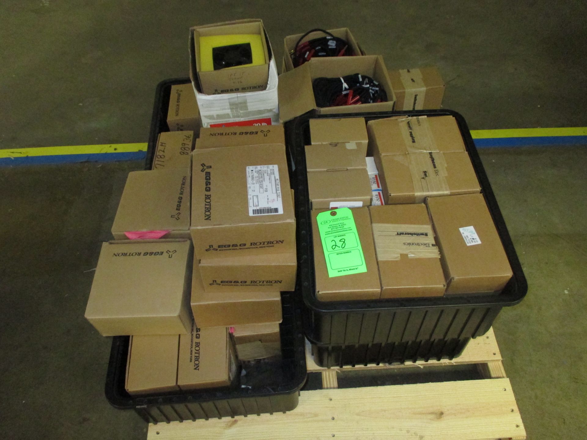 PALLET OF EG & G ROTOR FANS & SWITCHCRAFT TABLE (Multiple locations. Please see full description)