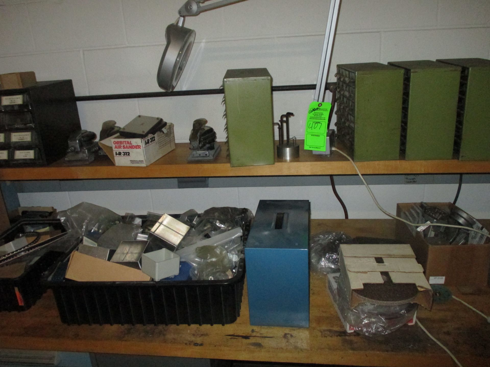 CONTENTS OF WORK BENCH INCLUDING HARDWARE & SANDERS & PARTS BINS (Multiple locations. Please see ful