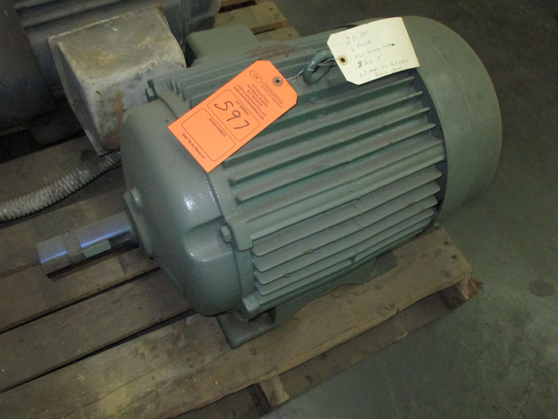 ELECTRIC MOTOR; 20HP; 326T FRAME; 6 POLE; 230/460V; (LOCATED AT 2335 BRIER CREEK RD. MAMMOTH CAVE,
