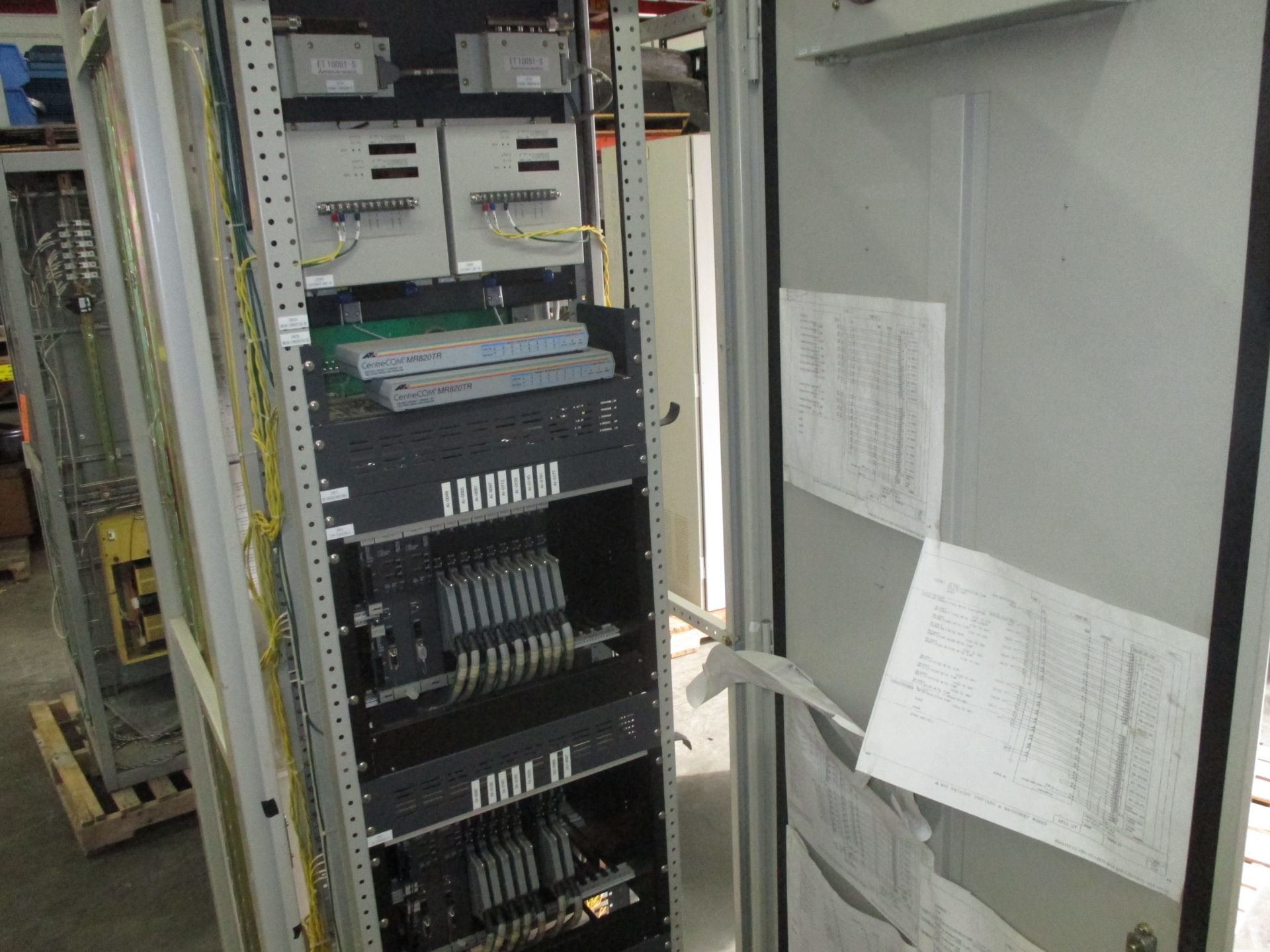 CONTROL CABINET W/ CONTROLS INCLUDING CENTRECOM MR820TR CONTROLS & VARIOUS OTHER BOARDS & CONTROLS( - Image 2 of 3