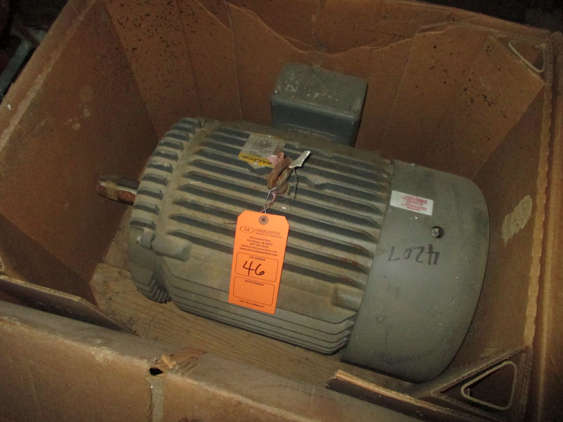 BALDOR ELECTRIC MOTOR; M# M2395T; 15HP; 60HZ; 3PH; 286T FRAME; S# 1098C(LOCATED AT 7939 BOWLING