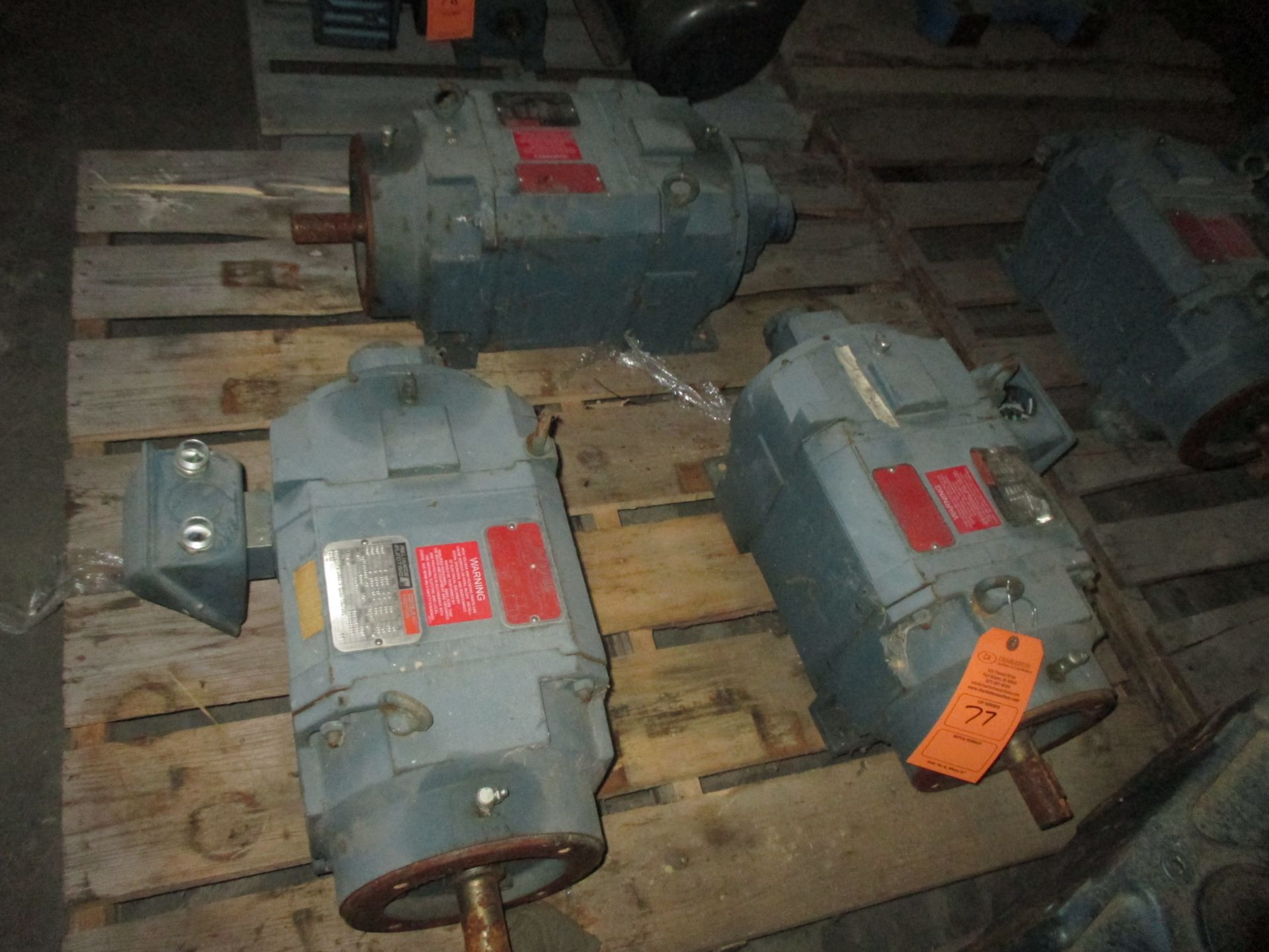 (3) RELIANCE ELECTRIC RPMAC ELECTRIC MOTORS; 5HP; 1760 RPM; 8.9 AMP; 400 VOLT; 60HZ(LOCATED AT