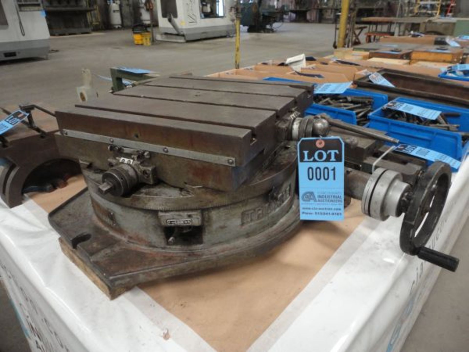 15" X 15" TROYKE MODEL DMT-18 T-SLOTTED ROTARY TABLE