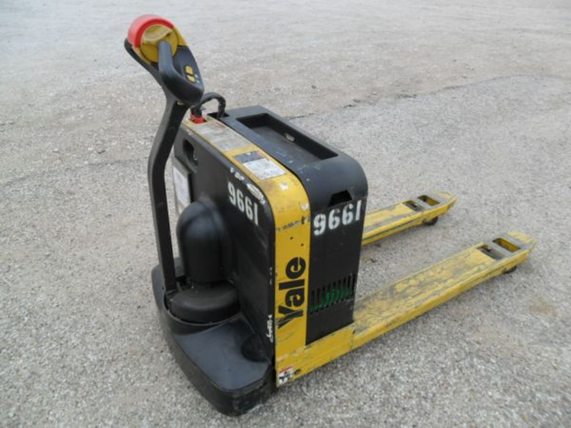 4,000 LB YALE MODEL MPB040-EN24T2748 WALK BEHIND ELECTRIC PALLET TRUCK; S/N B827N40451H, 48" FORKS,