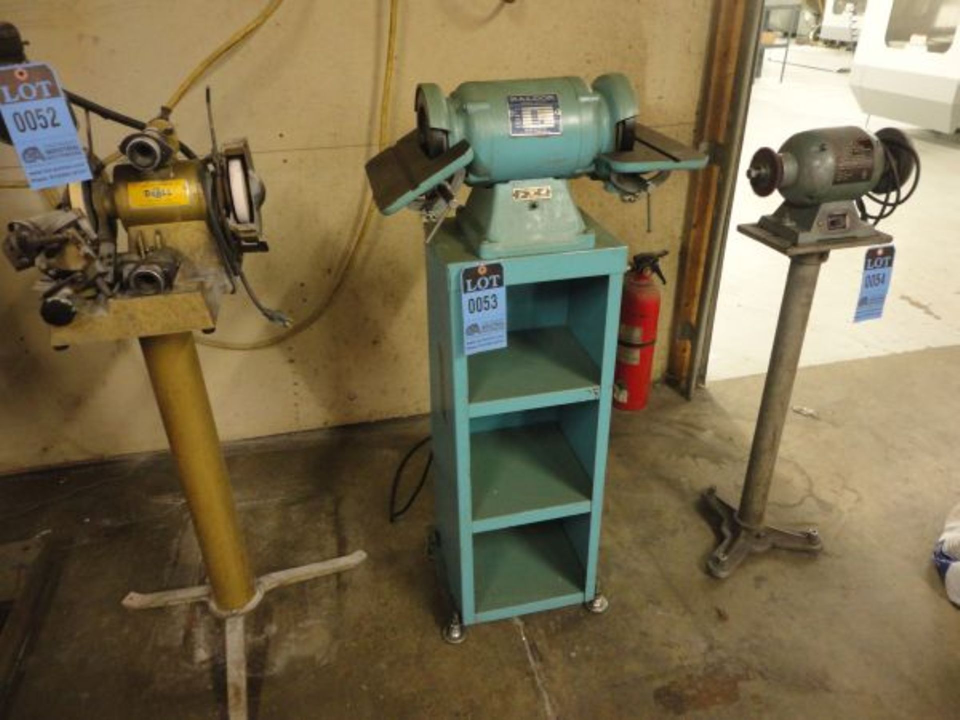 6" DIAMETER BALDOR DOUBLE-END GRINDER/BUFFER WITH STAND