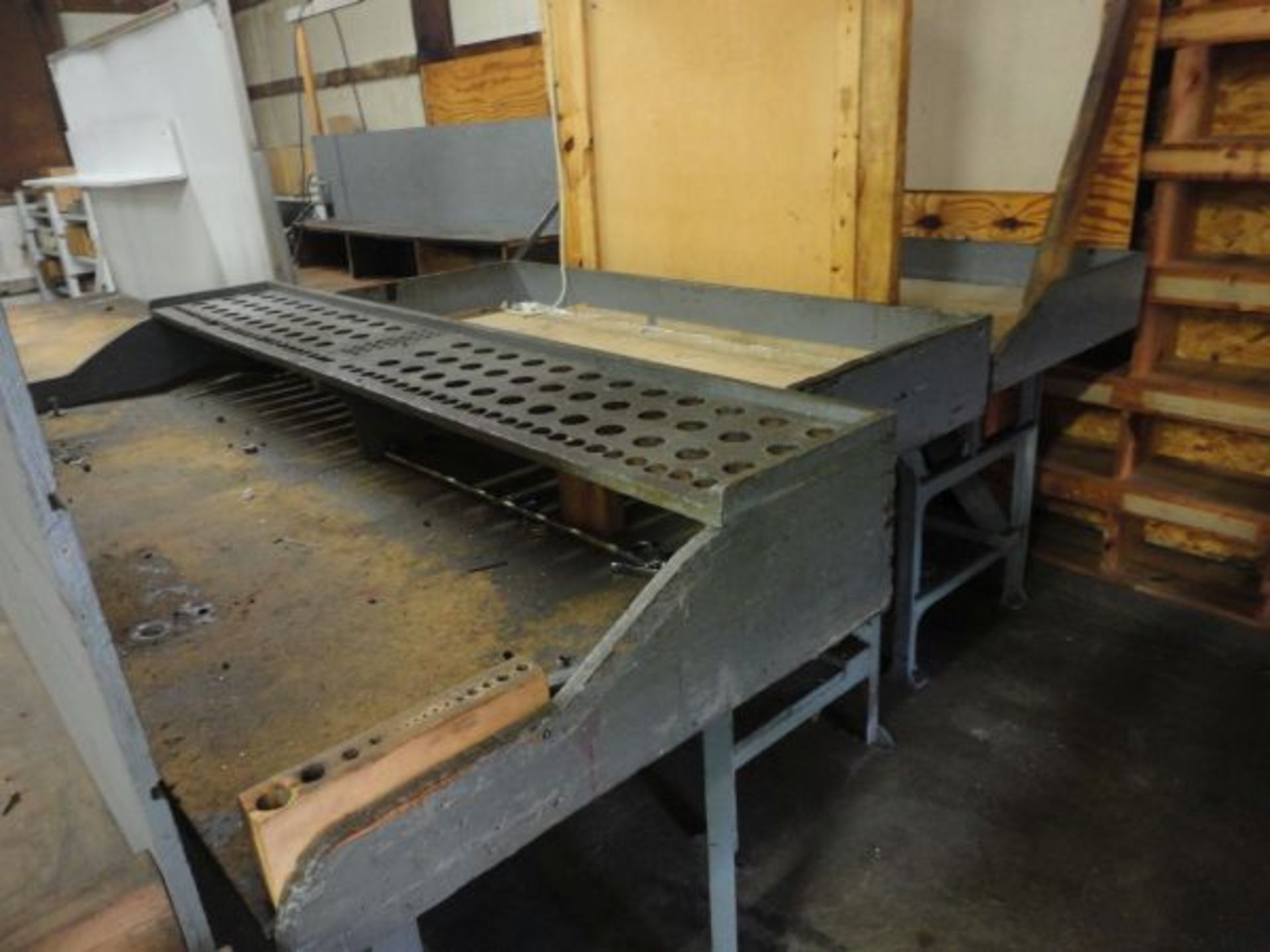 MISCELLANEOUS SIZE STEEL FRAME WOOD TOP WORK BENCHES - Image 2 of 2