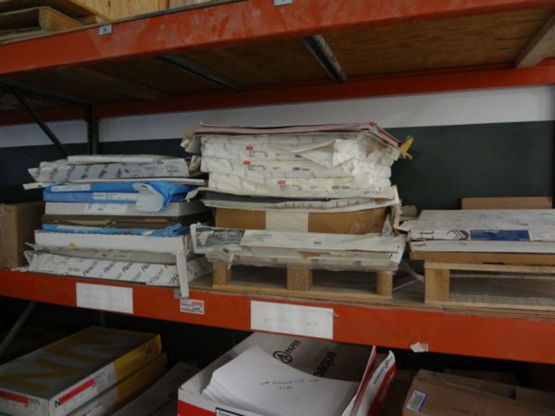 (LOT) CONTENTS OF PRINTING PAPER STOCK ON LOWER AND MIDDLE SECTIONS OF PALLET RACK, APPROX. (19) - Image 3 of 7