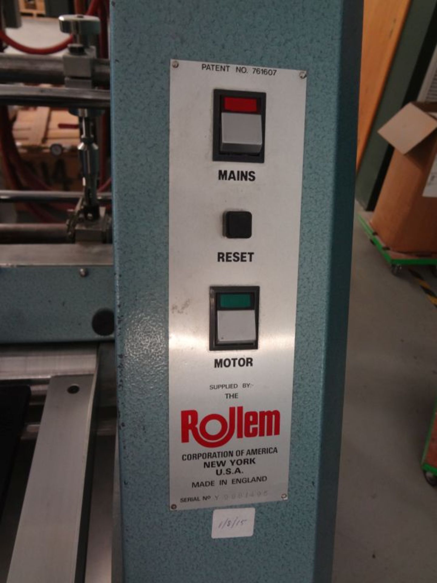12" ROLLEM NUMBERING MACHINE; S/N T988/495 - Image 2 of 4