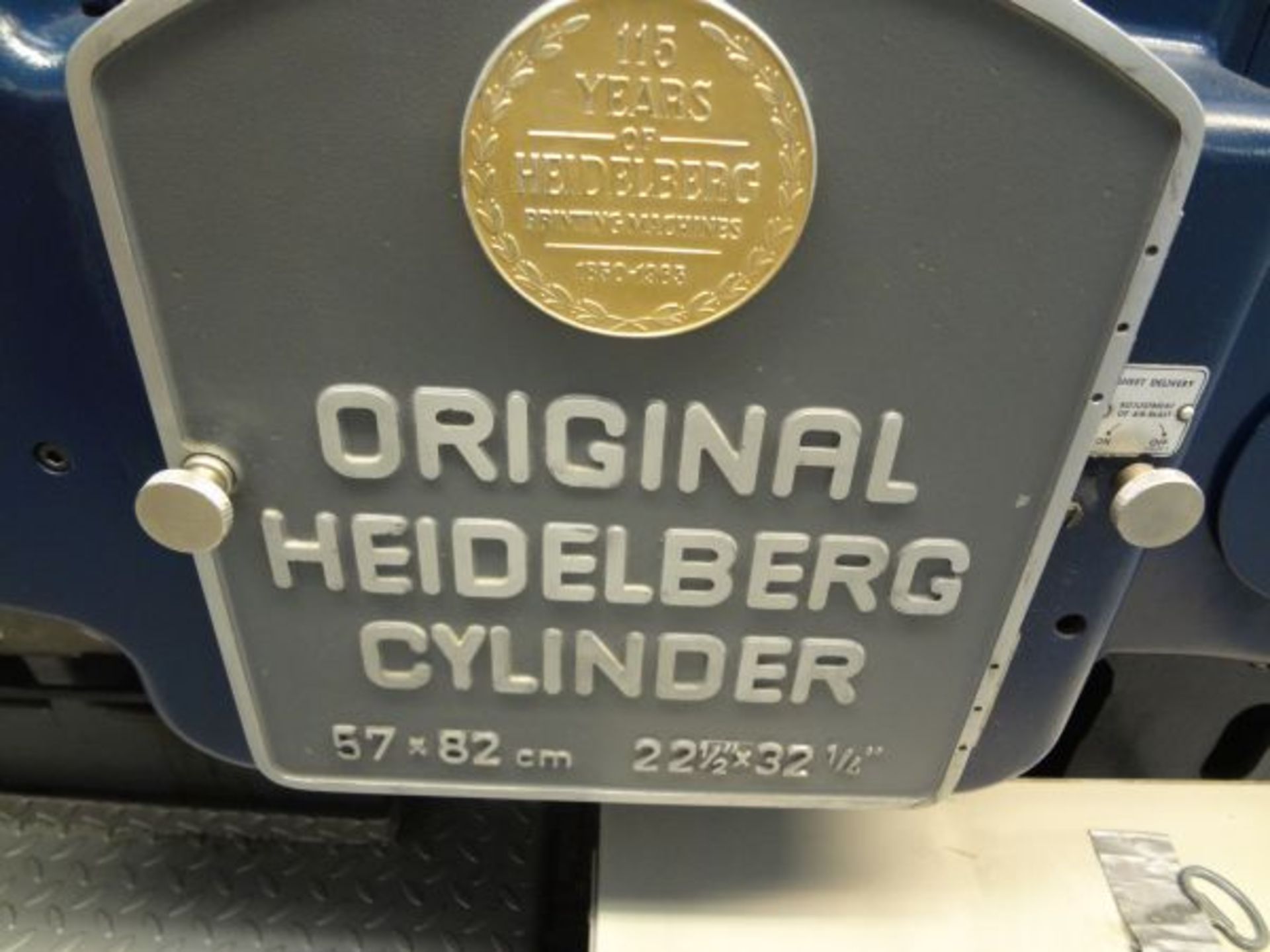 22.5" X 32.25" ORIGINAL HEIDELBERG DIE CUTTING CYLINDER PRESS; S/N SBB13320 (REBUILT BY WHITTENBURG - Image 13 of 14