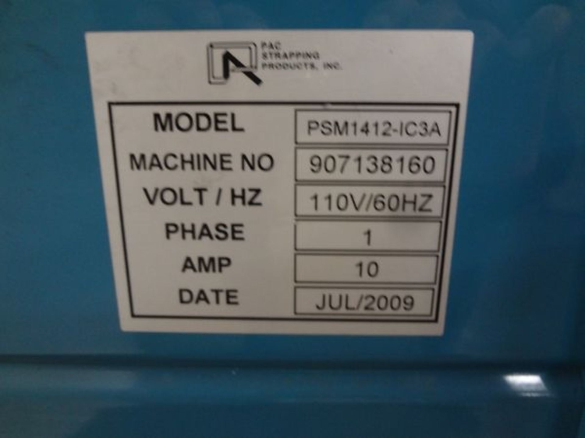 PAC STRAPPING PRODUCTS MODEL PSM1412-1C3A STRAPPER - Image 2 of 3