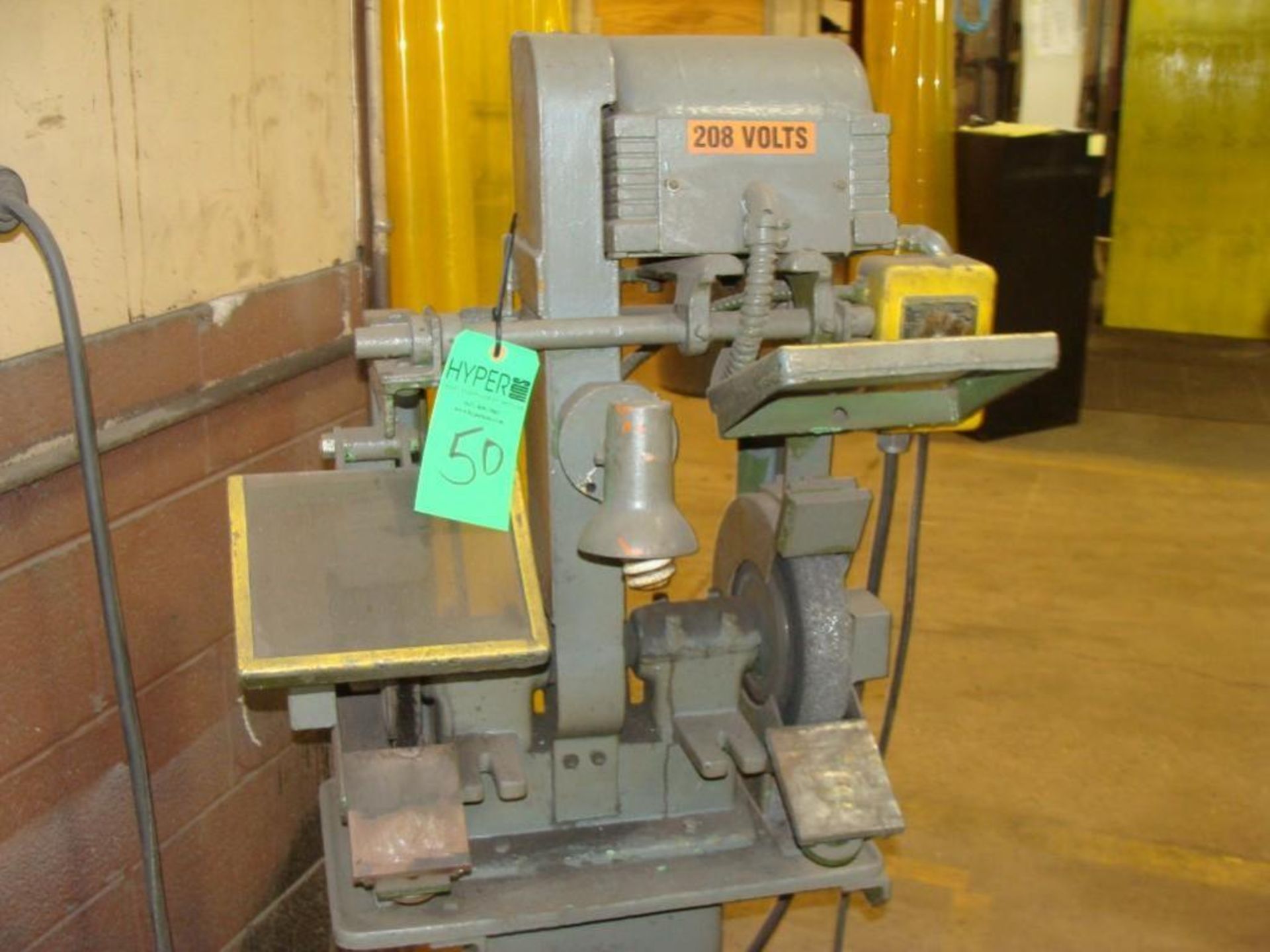 Ryerson Double-End Pedestal Grinder, with Guards and Lights