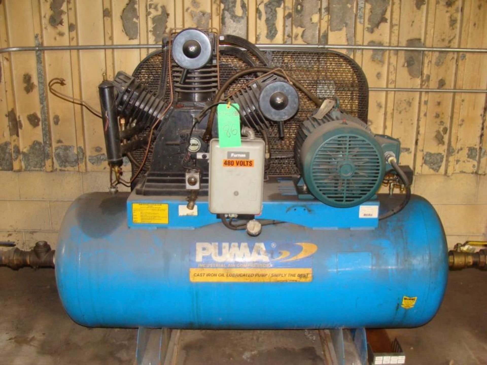 2004 Puma TUK150120M3 15Hp Reciprocating Air Compressor, S/N 36084-51513, Horizontal Tank Mounted, (